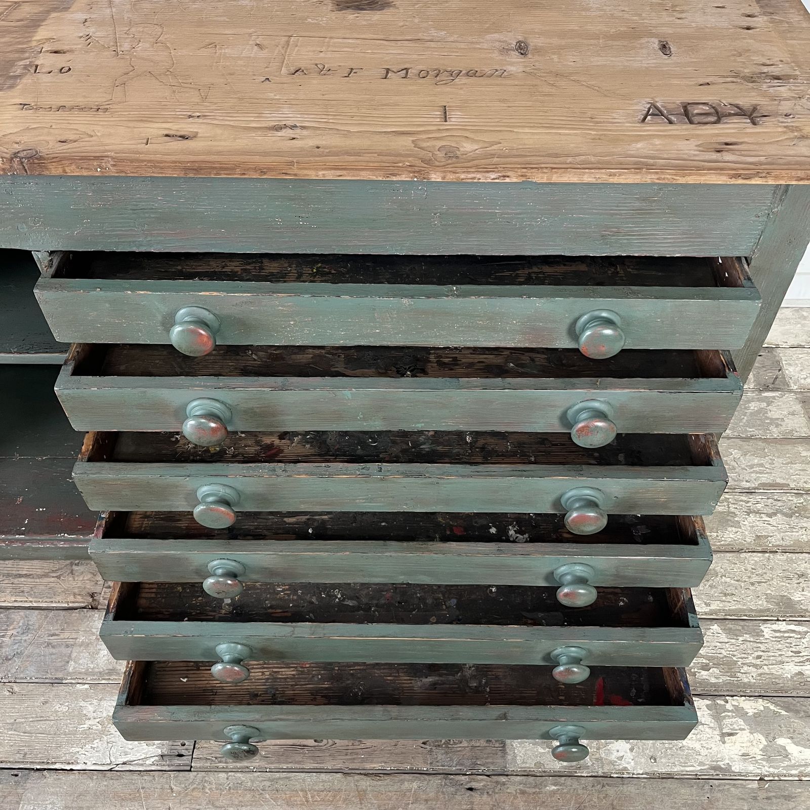 Antique Pine Artists Chest Of Drawers photo vinterior