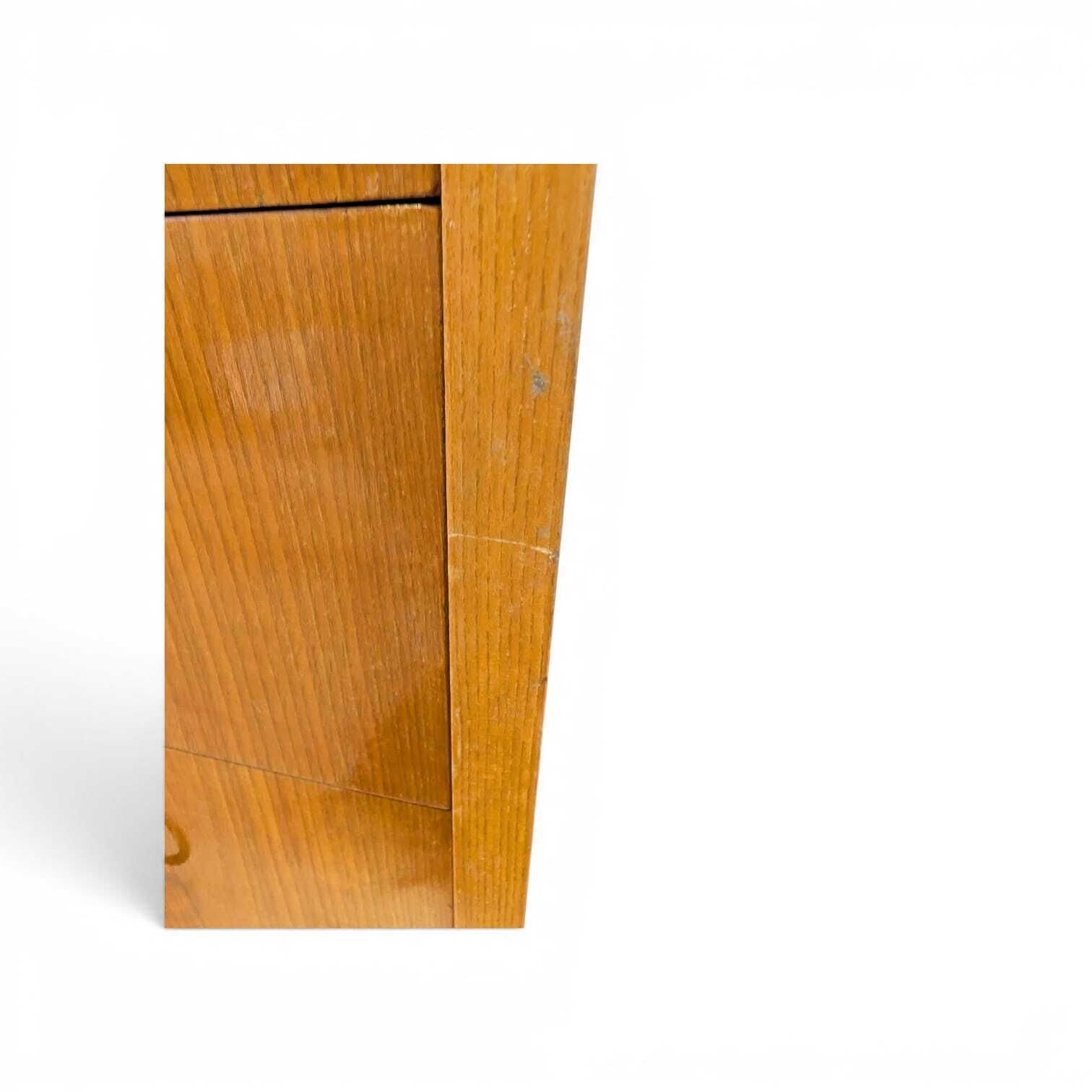 Vintage Scandinavian Teak Roll‑Top Secretary Desk, 1950s Mid Century Writing Bureau photo vinterior