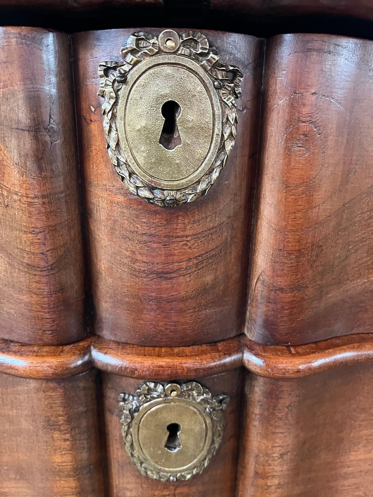 Furniture Dutch Walnut Serpentine Front Chest Of Drawers photo