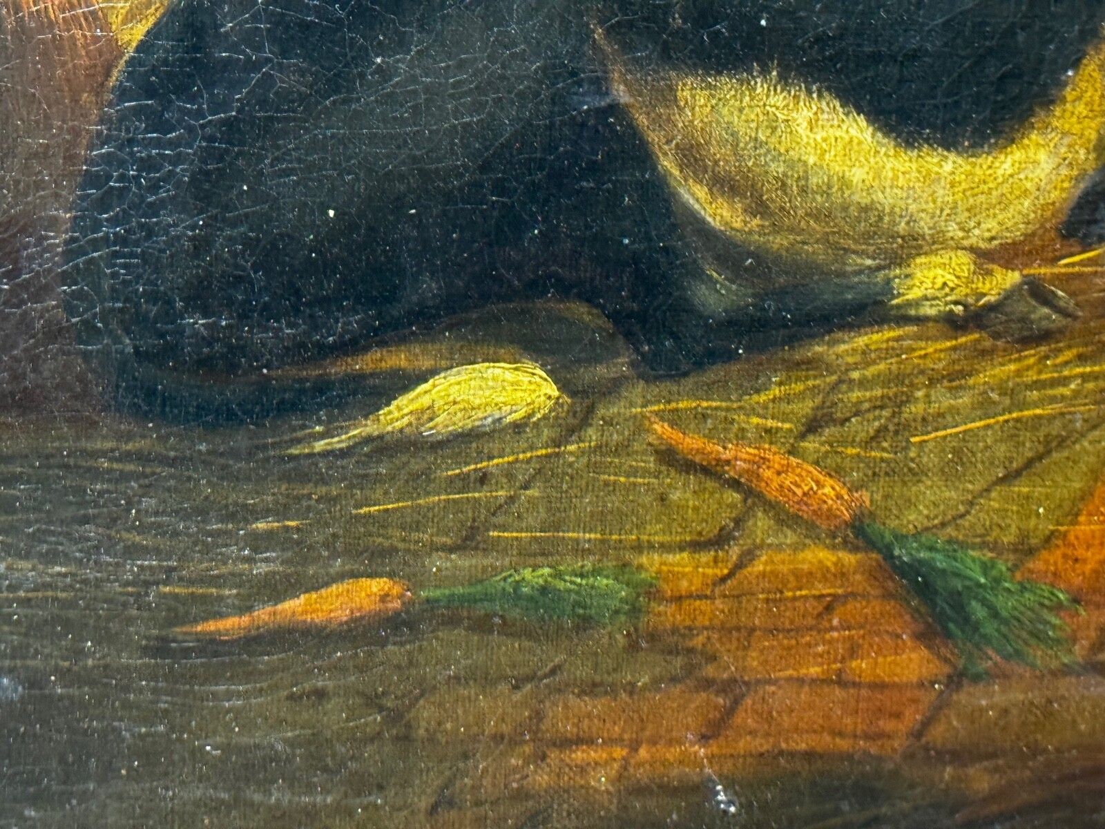 Schilderij Koeien en schapen schuilen in schuur, volgeling van Thomas Sidney Cooper, ca. 1850 photo vintage
