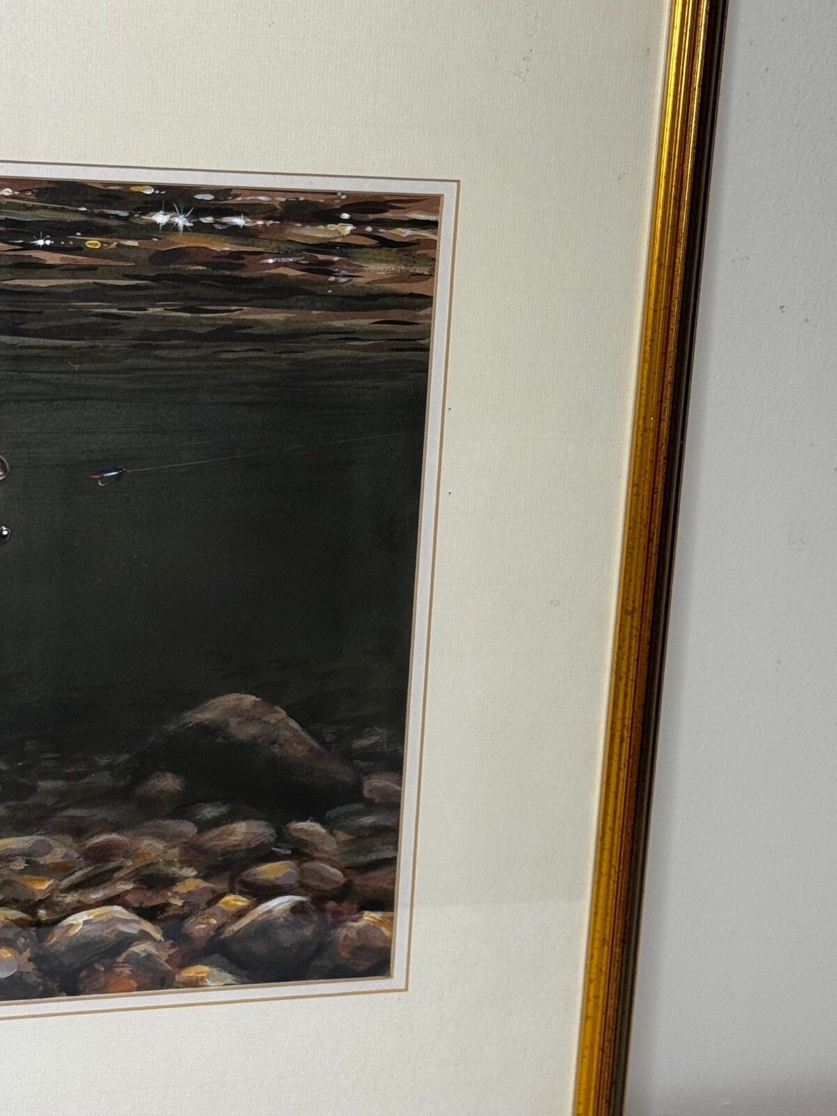 Sporting Painting Sea Trout Nearly Hooked The Silver Zulu Fly By Roger Mcphail photo buy