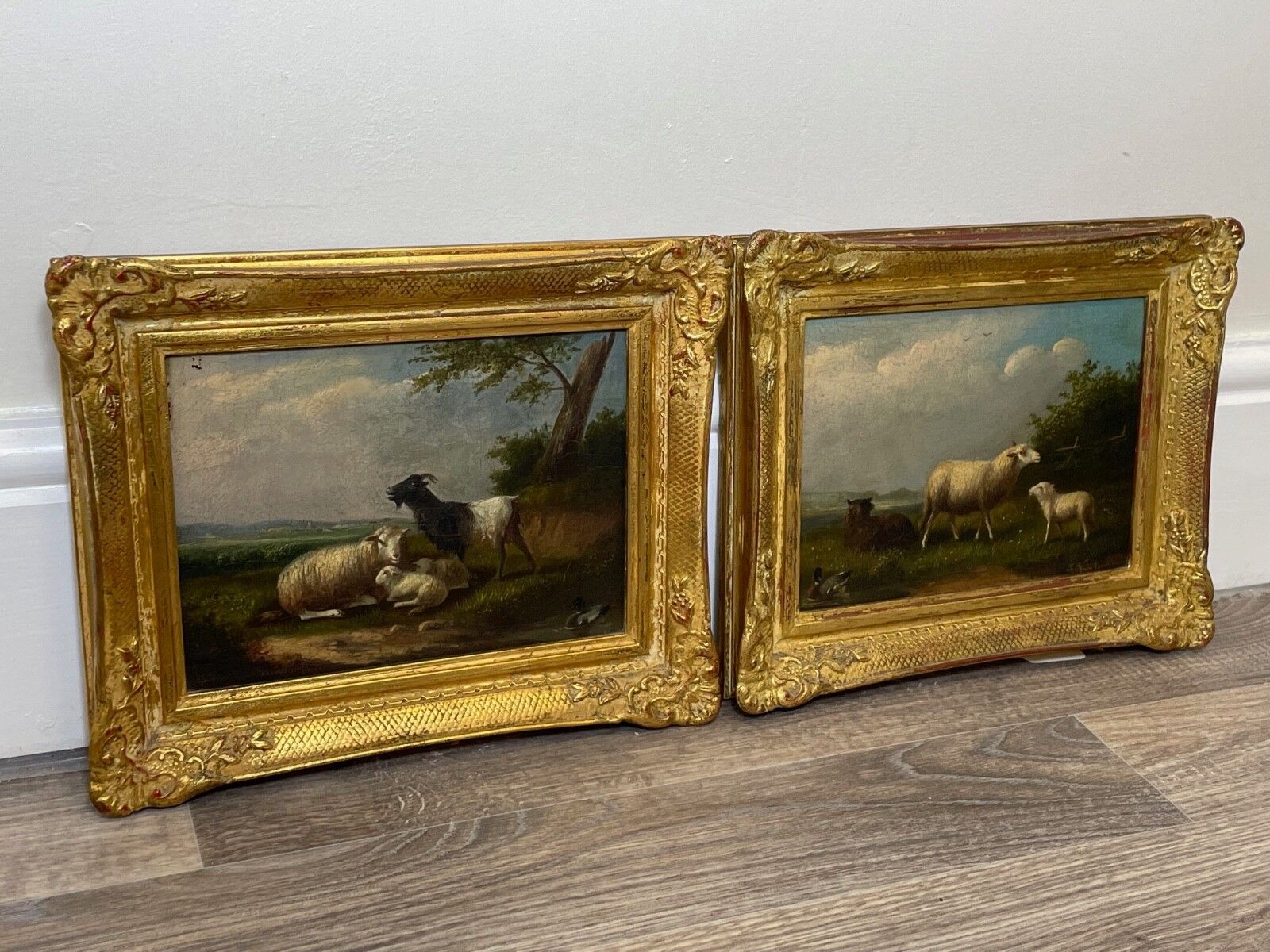 photo vinterior Pair Of Mid 19th Century Belgian Animal Paintings By Franz Van Severdonck
