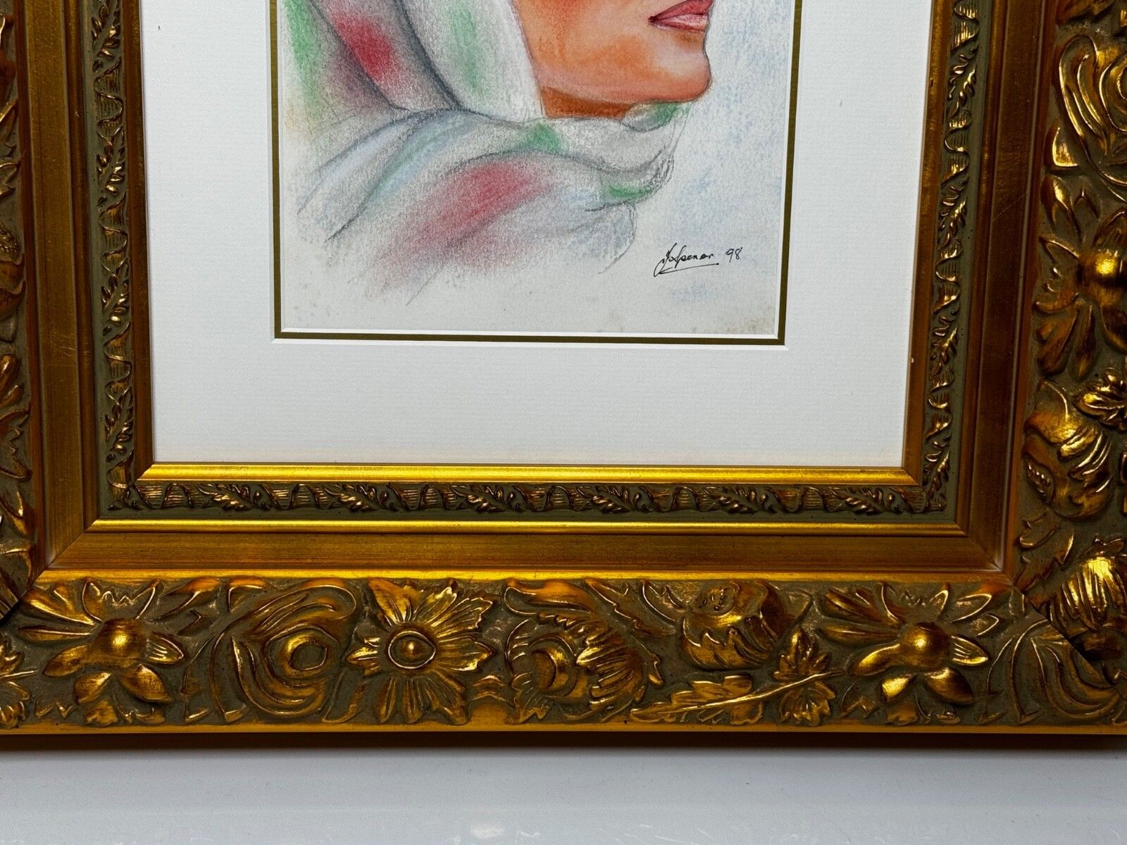 British Royalty Princess Diana Fashion Icon 1992 Spring Cairo Portrait Pastel photo Kunst