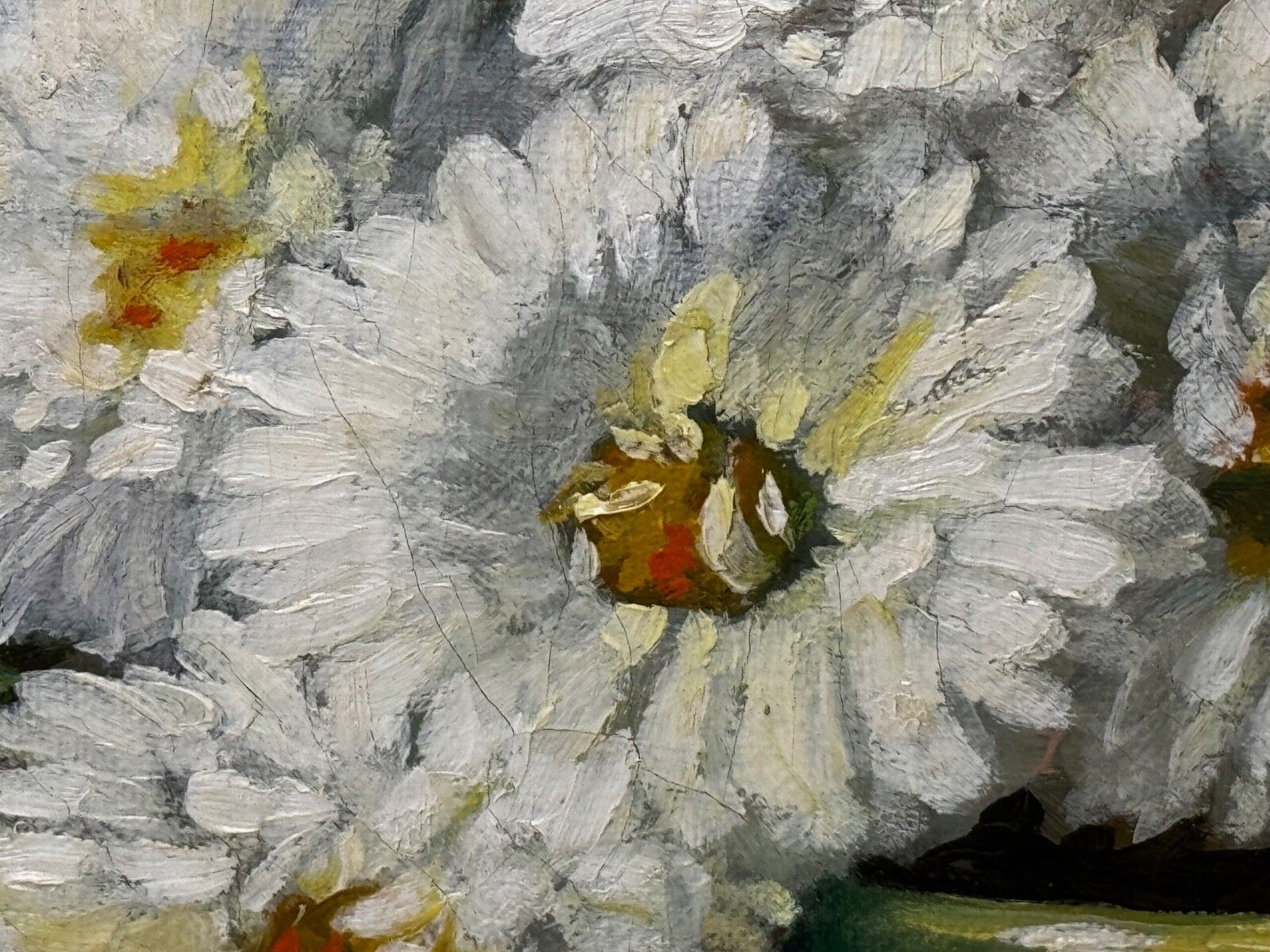 photo vinterior Victorian Still Life Oil Painting Flowers Chrysanthemums In Vase Emily Selinger