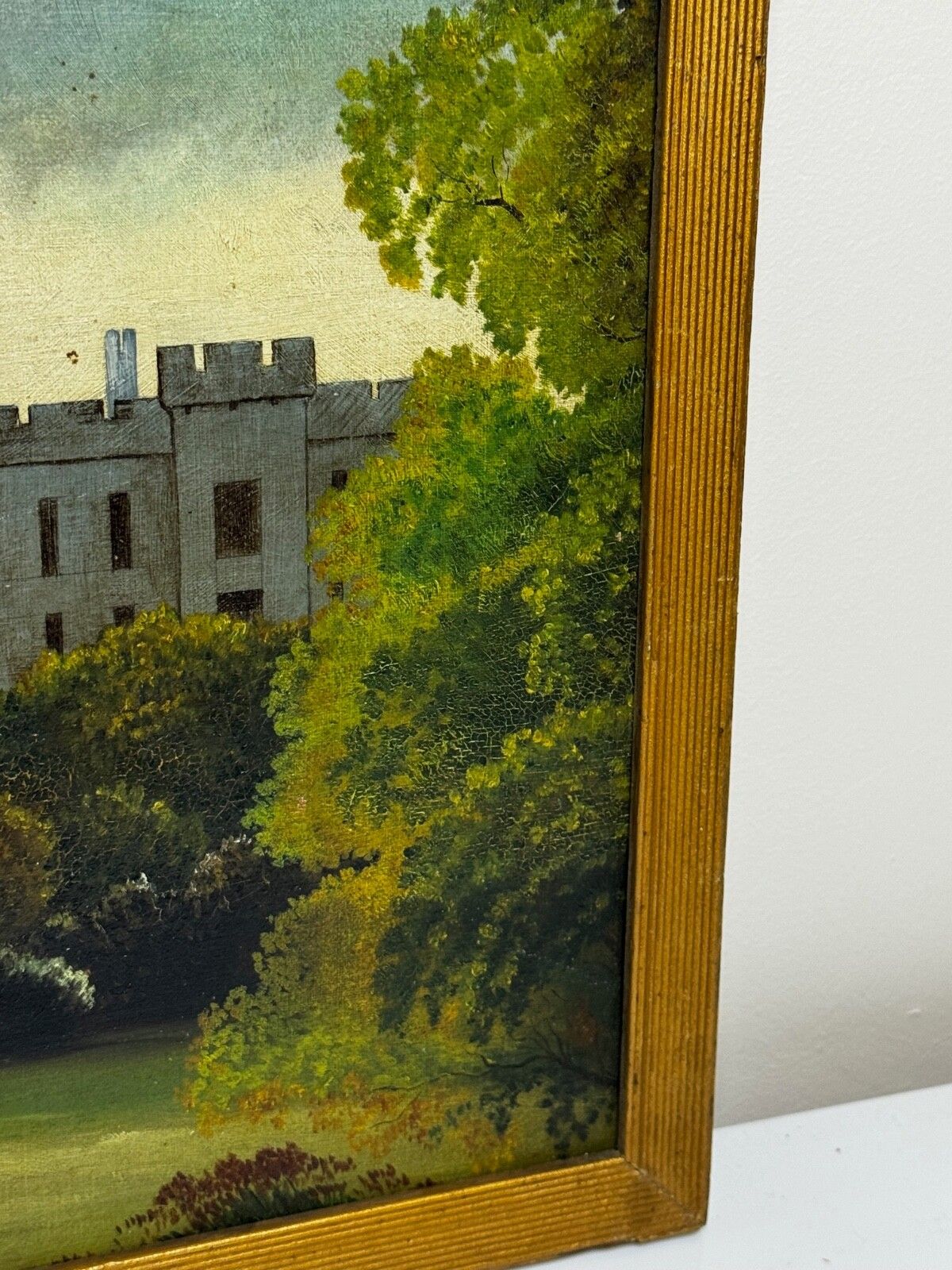 Victoriaans olieverfchilderij, architecturaal historisch gezicht op Arundel Castle, naar James Canter photo for sale