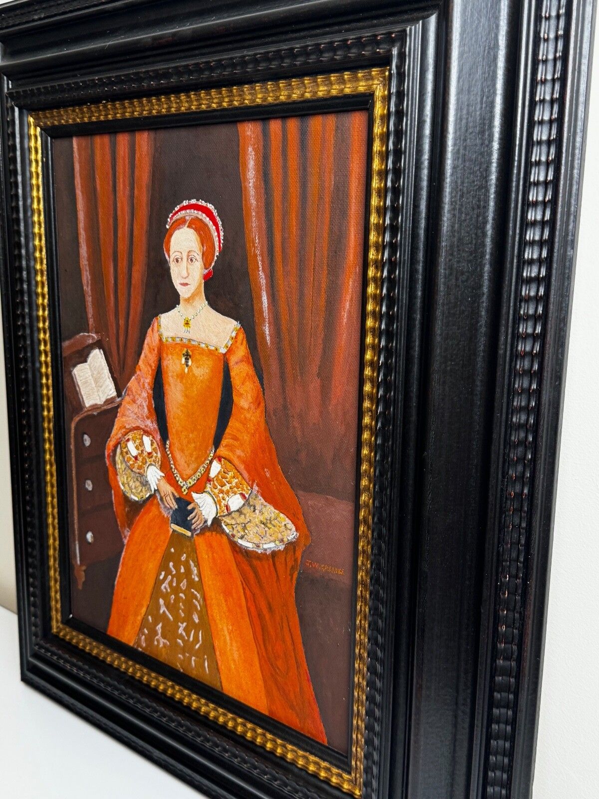 Historic Oil Painting The Virgin Queen Elizabeth 1st When A Young Princess Framed photo vintage