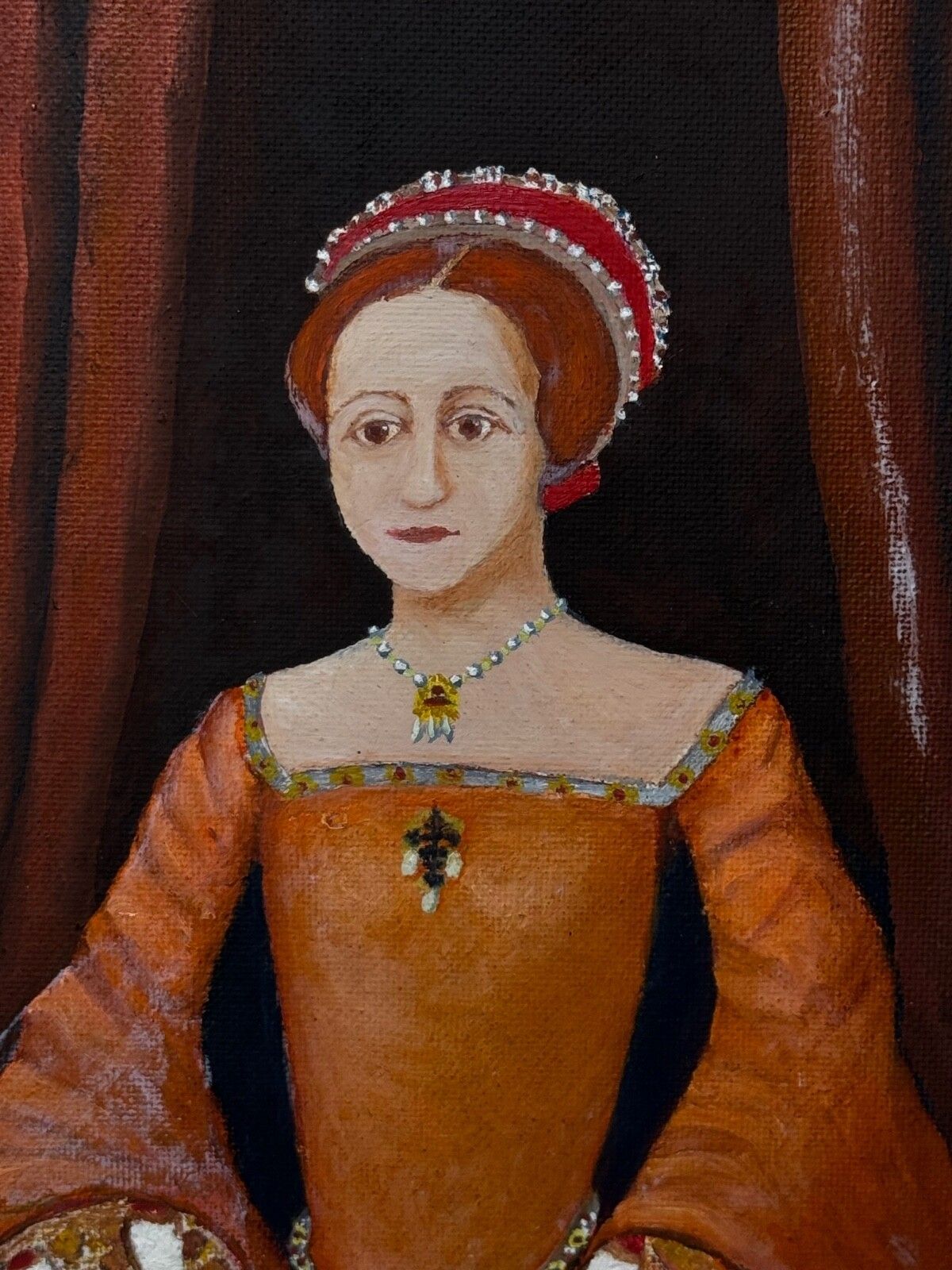 Art Historic Oil Painting The Virgin Queen Elizabeth 1st When A Young Princess Framed photo