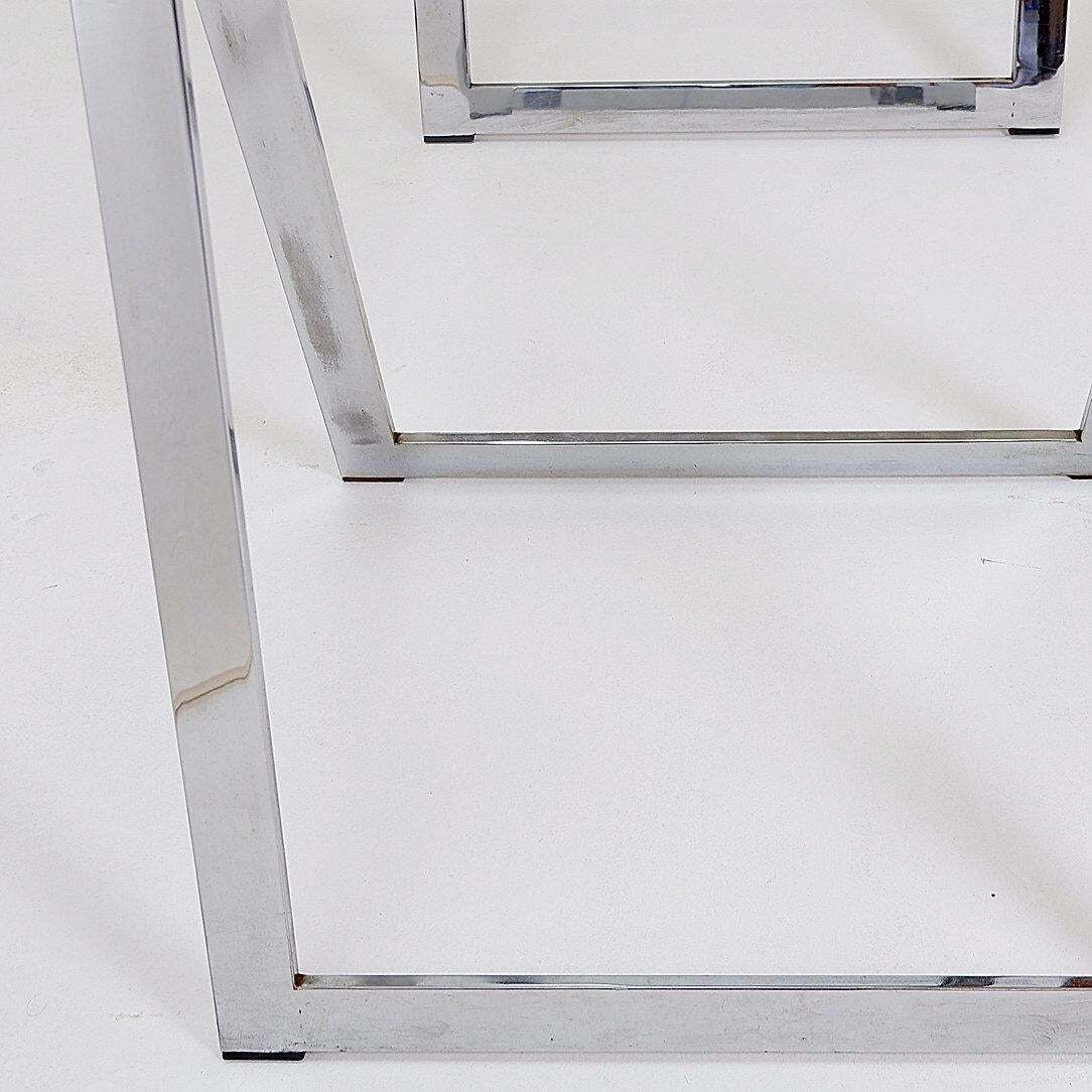 photo for sale Mid Century Chrome Trestles Desk With Glass Top, Circa 1970