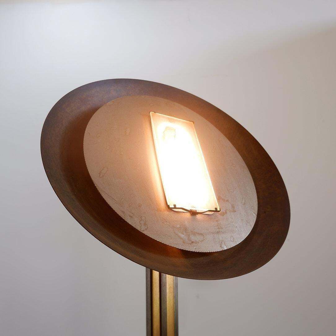 Hollywood Regency Torchiere Floor Lamp, Brass & Metal, Circa 1980 photo buy