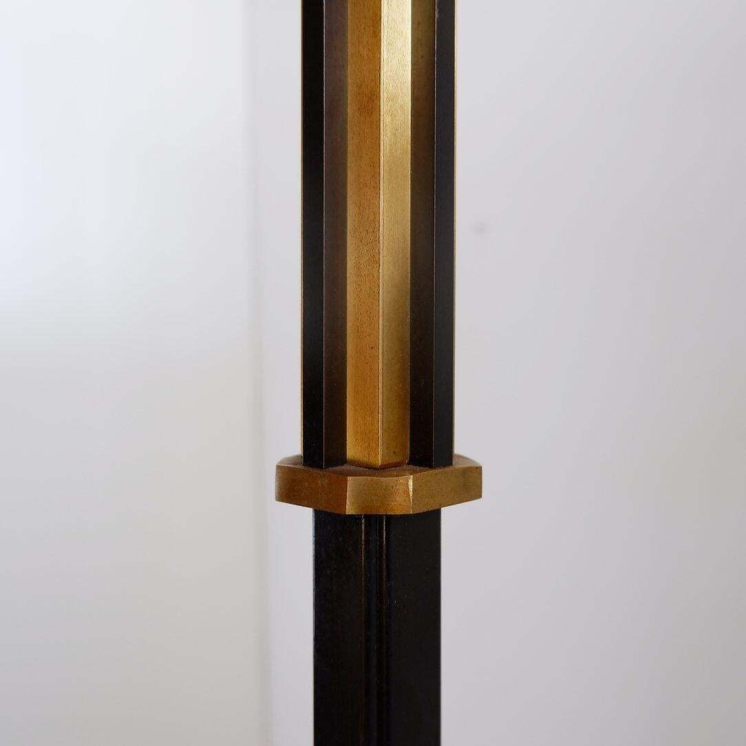 photo for sale Hollywood Regency Torchiere Floor Lamp, Brass & Metal, Circa 1980