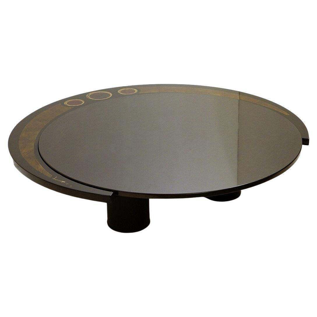 Large Coffee Table By Antonio Lupi 1/1 Black Granit Top    Italy Circa 1970
