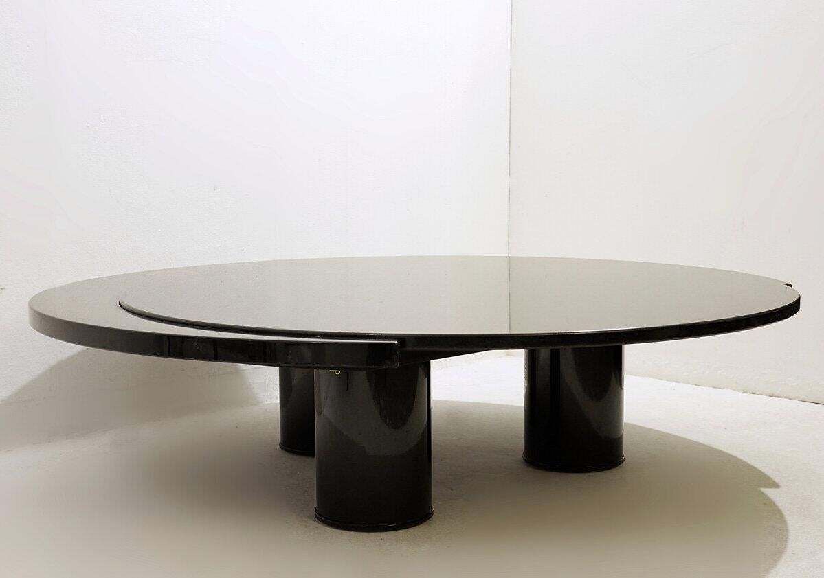 Large Coffee Table By Antonio Lupi 1/1 Black Granit Top    Italy Circa 1970 photo furniture