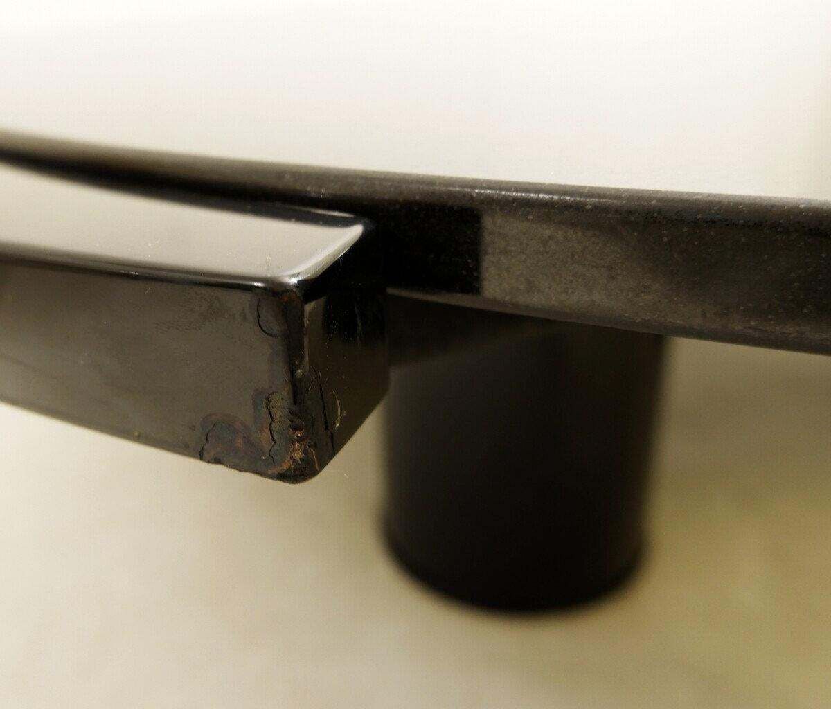 Furniture Large Coffee Table By Antonio Lupi 1/1 Black Granit Top    Italy Circa 1970 photo