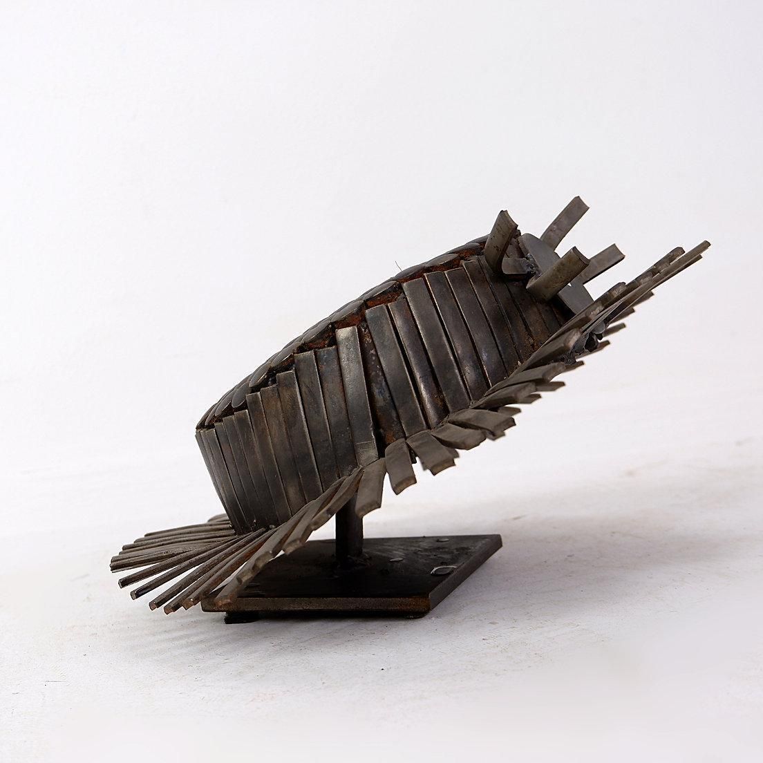 Mid Century Modern Metal Sculpture 'Hat' By Unknown Artist, 37cm photo Art