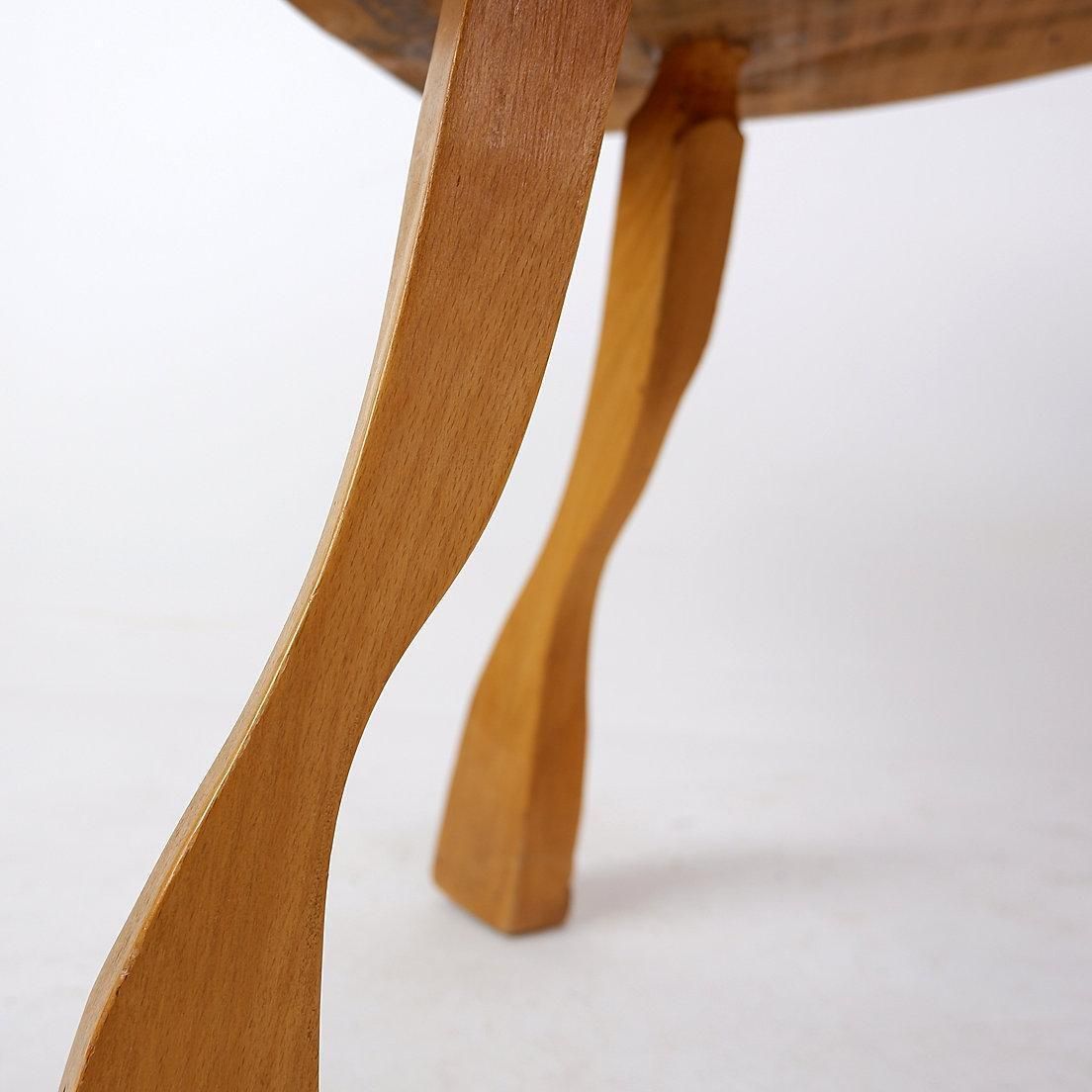 photo for sale Mid Century Wood Coffee Table In Brutalist Wabi Sabi Style