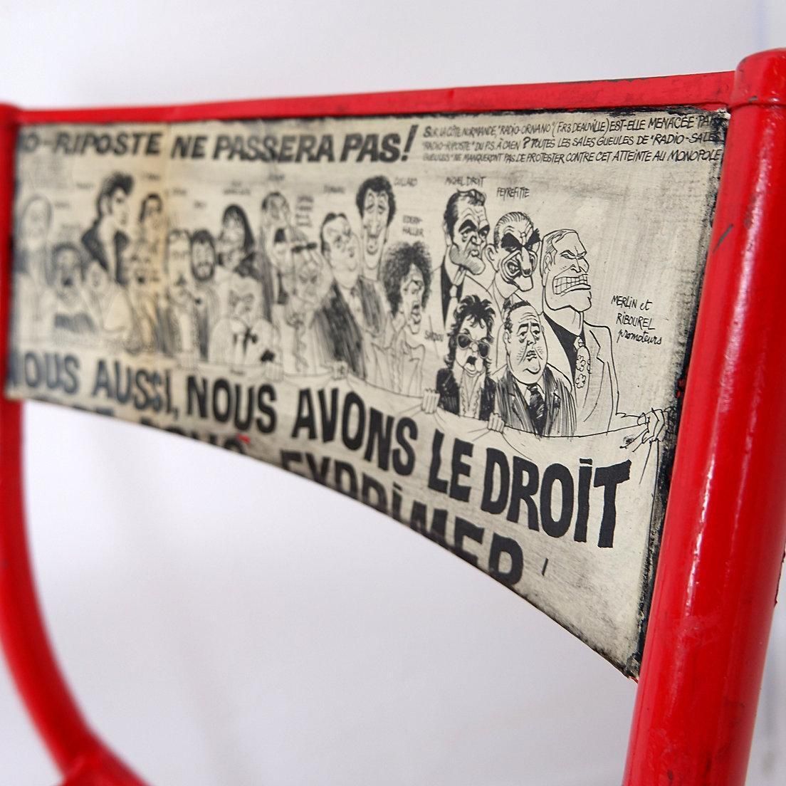 Set Of 3 Mullca 510 Revisited Chairs "Charlie Hebdo" photo vinterior