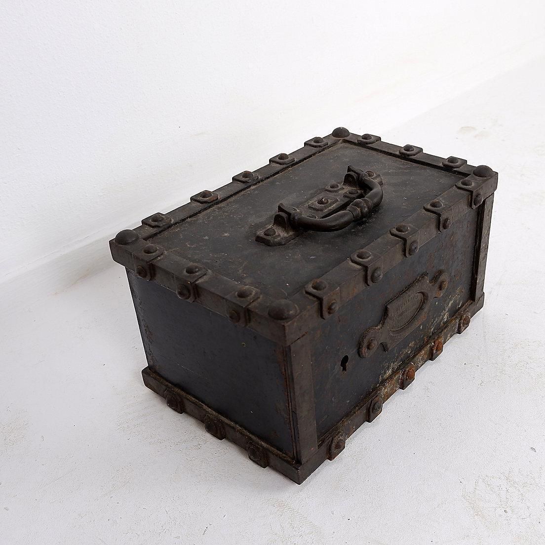 Home Decor Antique Bauche Incombustible Cast Iron Safe From Northeastern France, 1865 photo