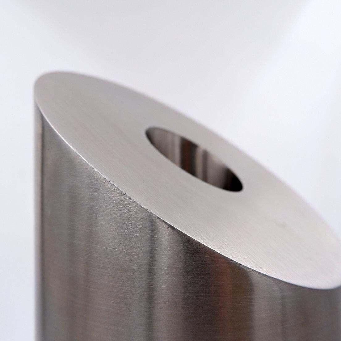 Brushed Aluminium Vase For Dried Flowers, Modern Design, 20th Century photo for sale
