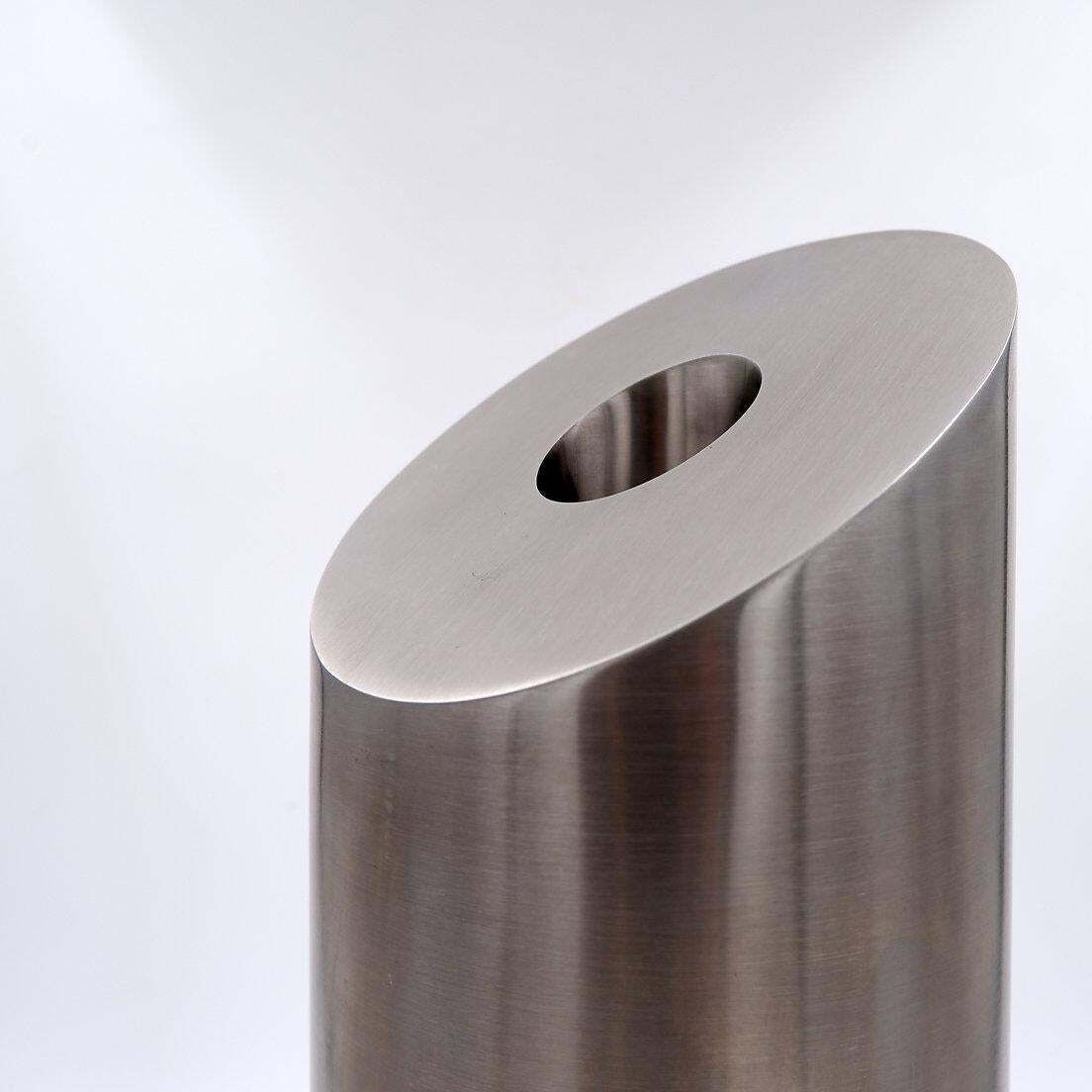 Brushed Aluminium Vase For Dried Flowers, Modern Design, 20th Century photo vinterior