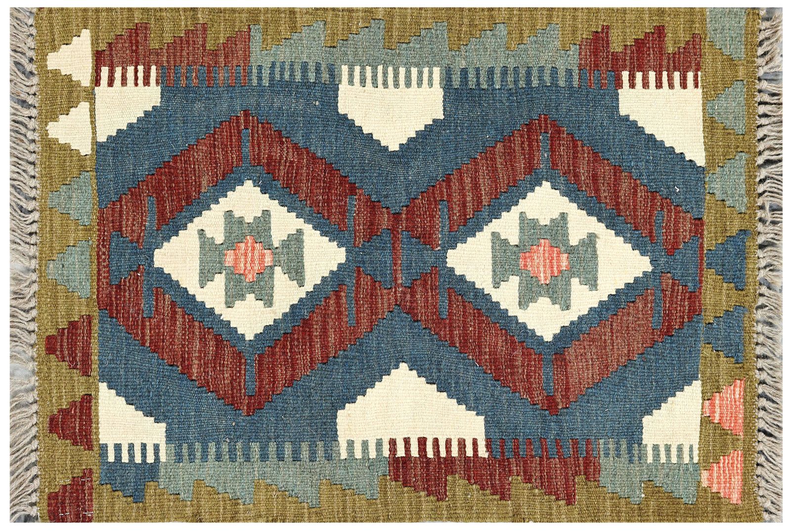 Multicolour Kilim Handwoven Wool Small Tribal Accent Rug photo buy
