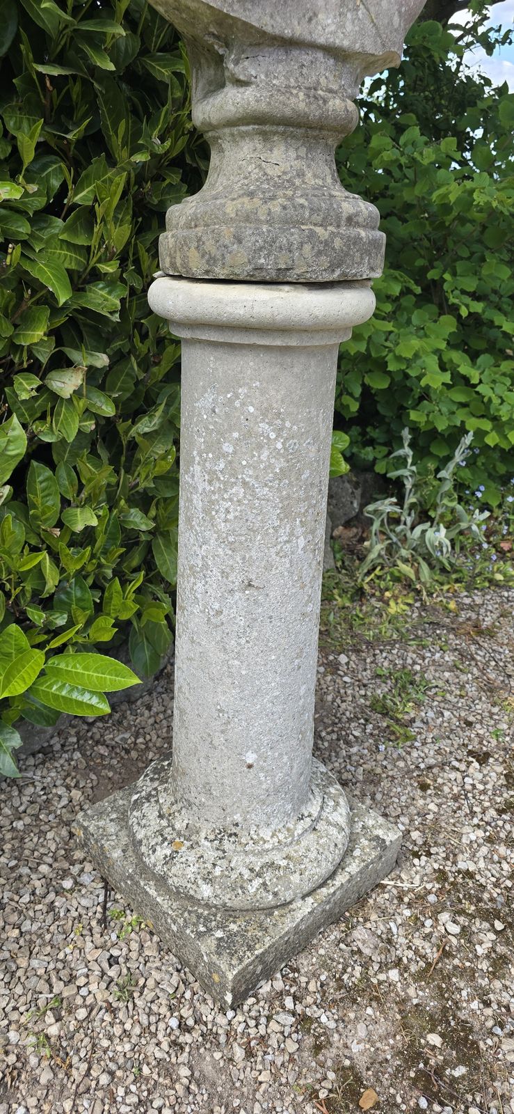 Well Weathered Bust Of Apollo On Pedestal photo 895.0