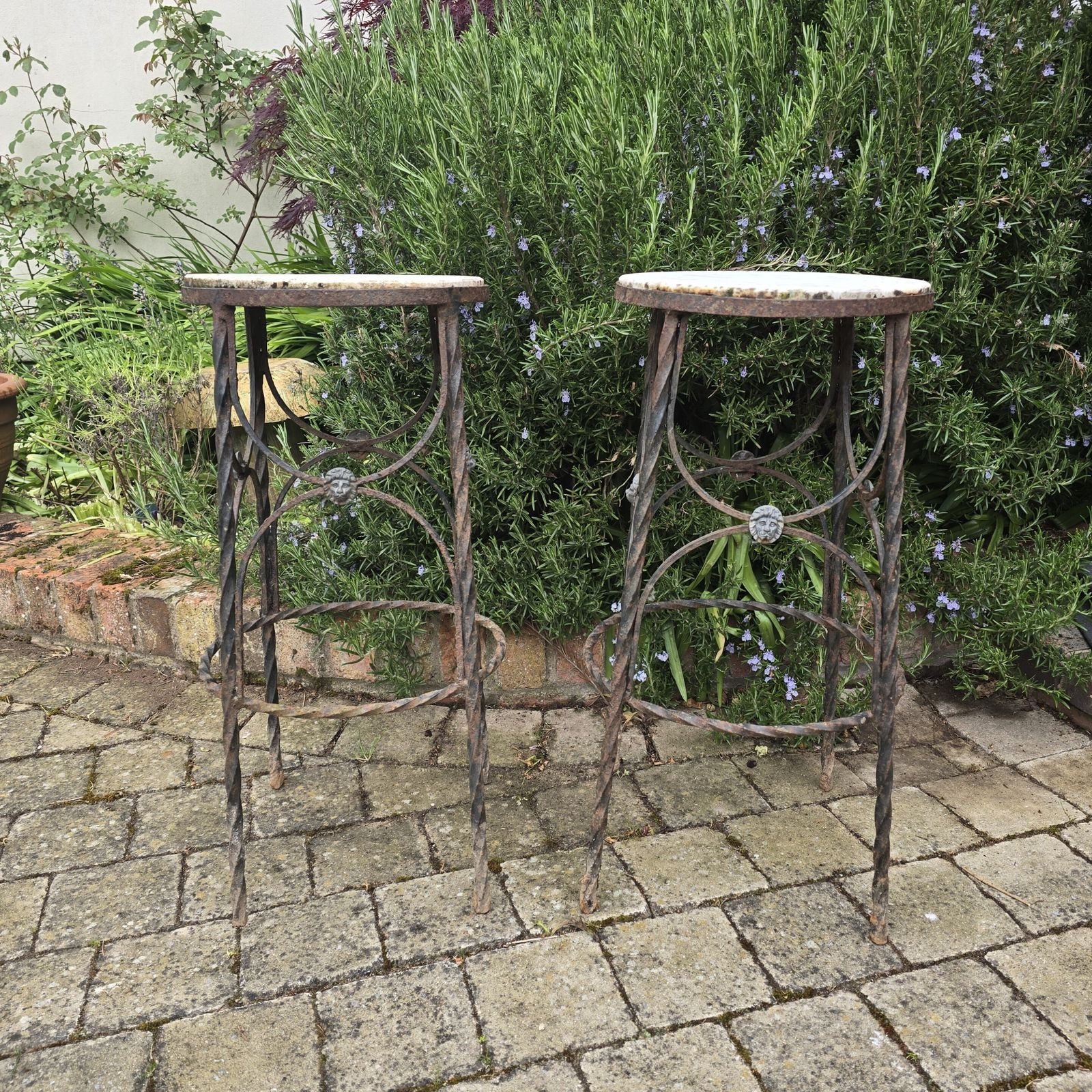 Pair Antique Garden Conservatoy Stands