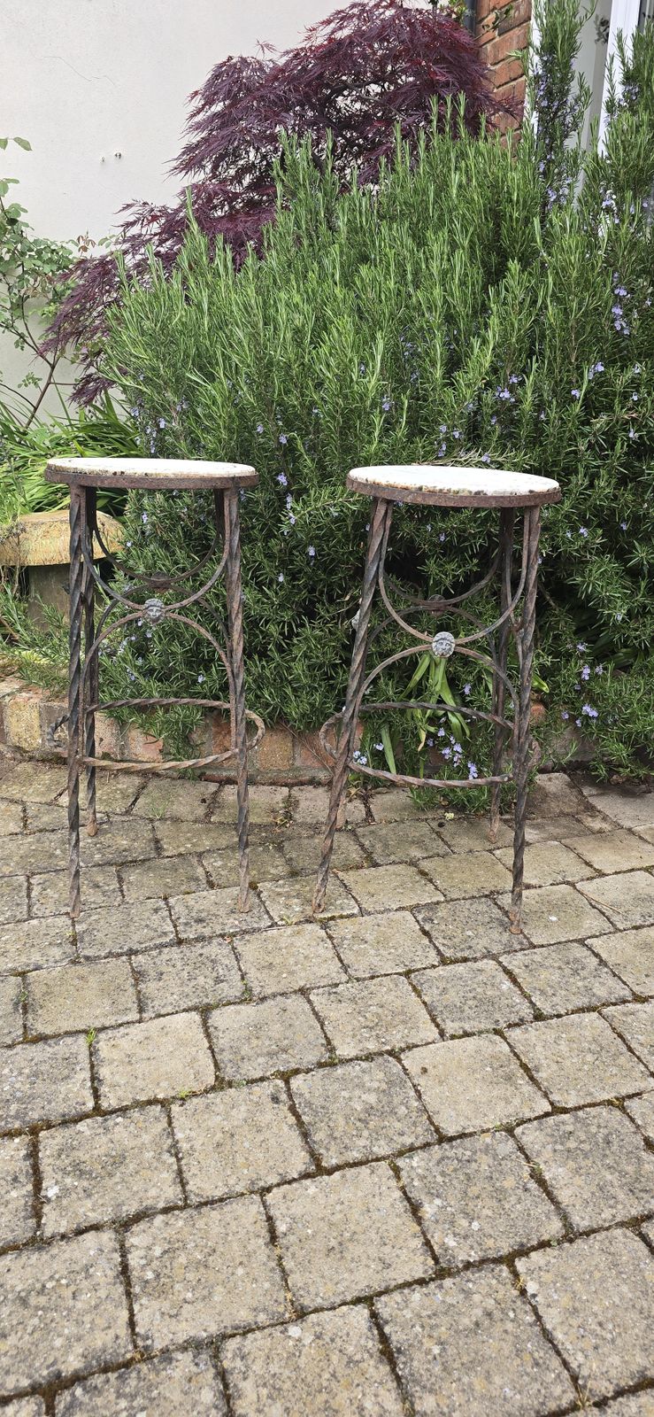 Pair Antique Garden Conservatoy Stands photo for sale