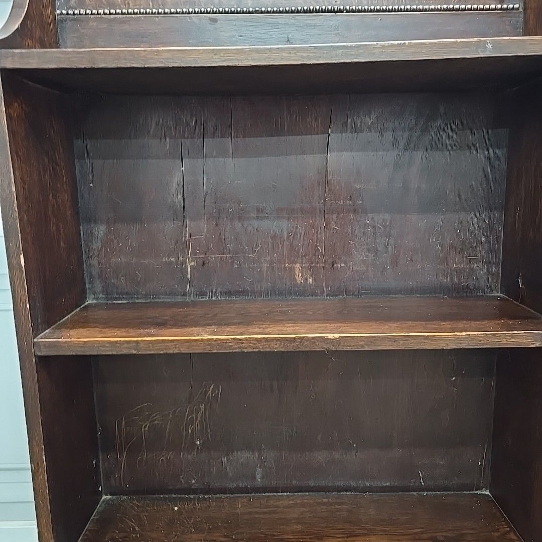 Antique Bookcase Shelf / Shelves Vintage Solid Oak Wooden Dome Top Freestanding photo buy