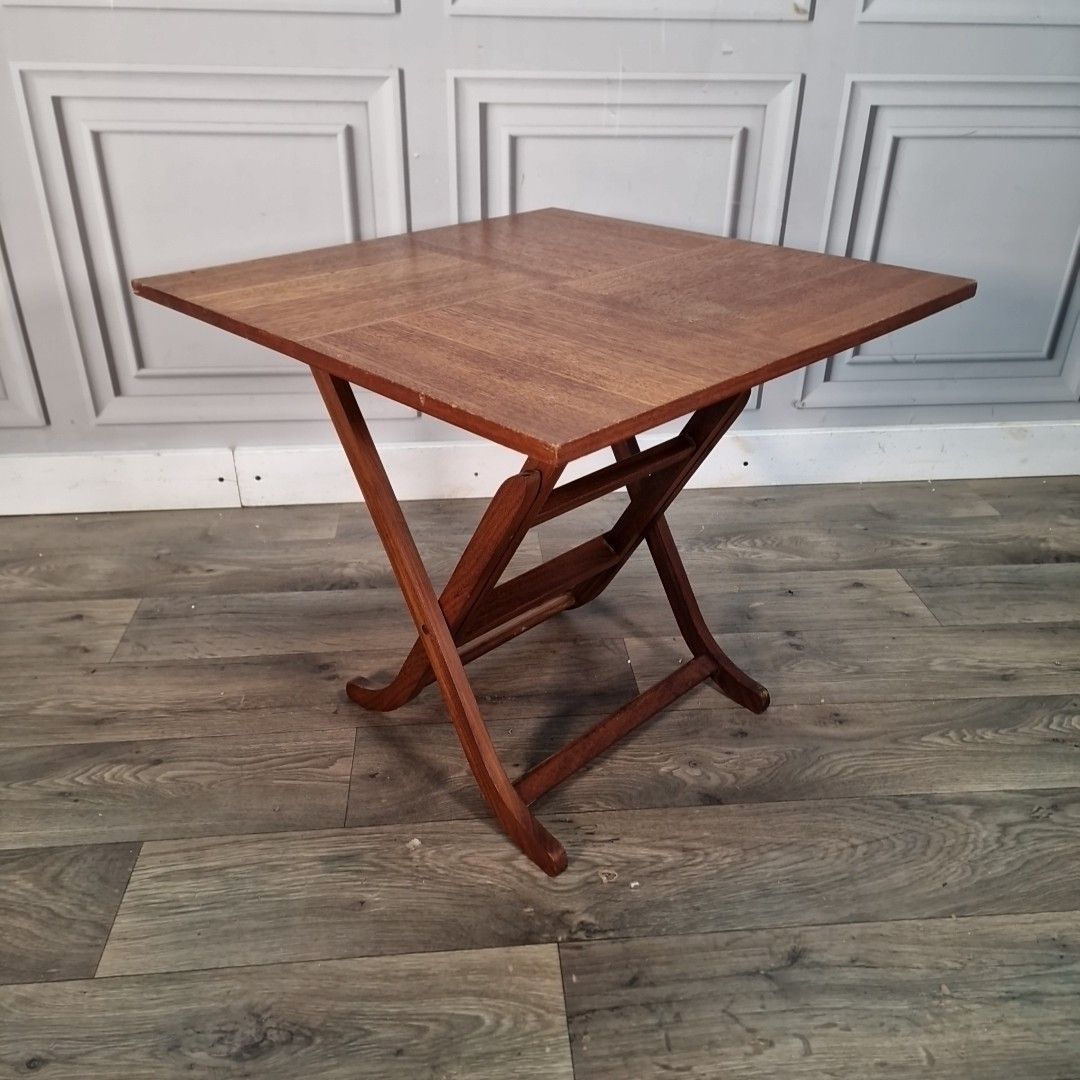 Vintage Meredew Folding Table Teak Veneer Mid Century Occasional Side Lamp Retro