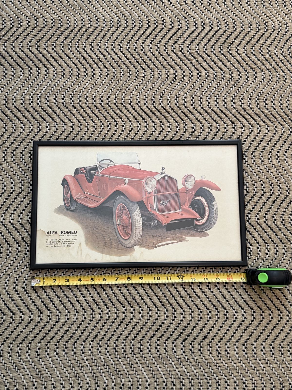 1930 Alfa Romeo Gran Sport 1750 By Brian R. Powell Print (Signed & Dated 1968). photo Art