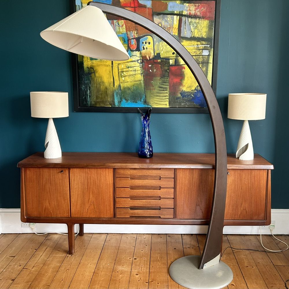 Vintage Natuzzi Luna Arc Floor Lamp, Italy, 1990s