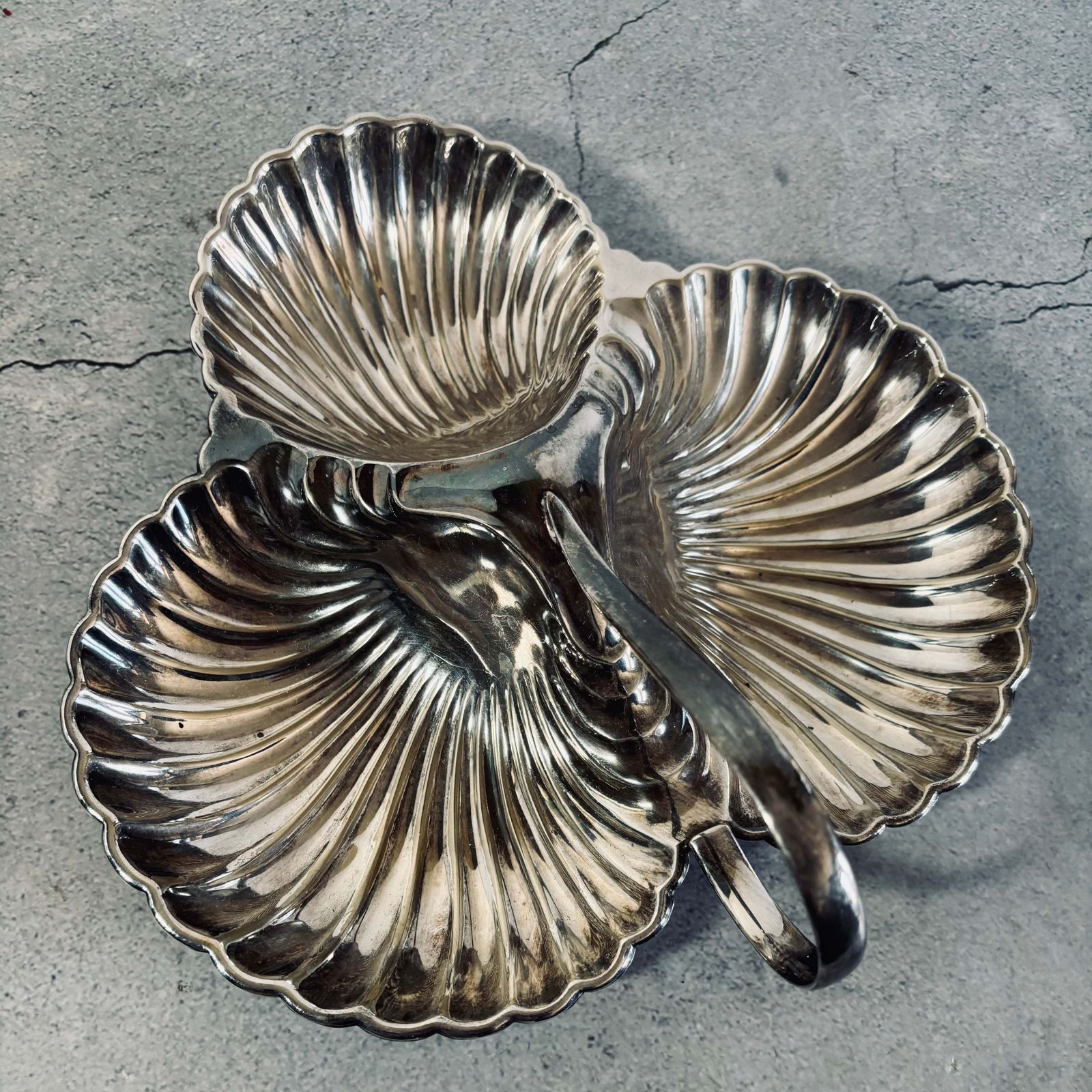 Antique Silver Plate Shell Dish photo for sale