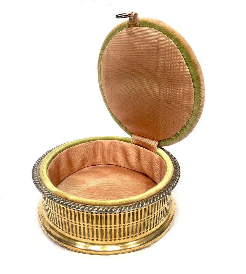 Antique Edwardian Ladies Brass Pin Cushion And Sewing Box / Trinket / Jewellery photo 99.0