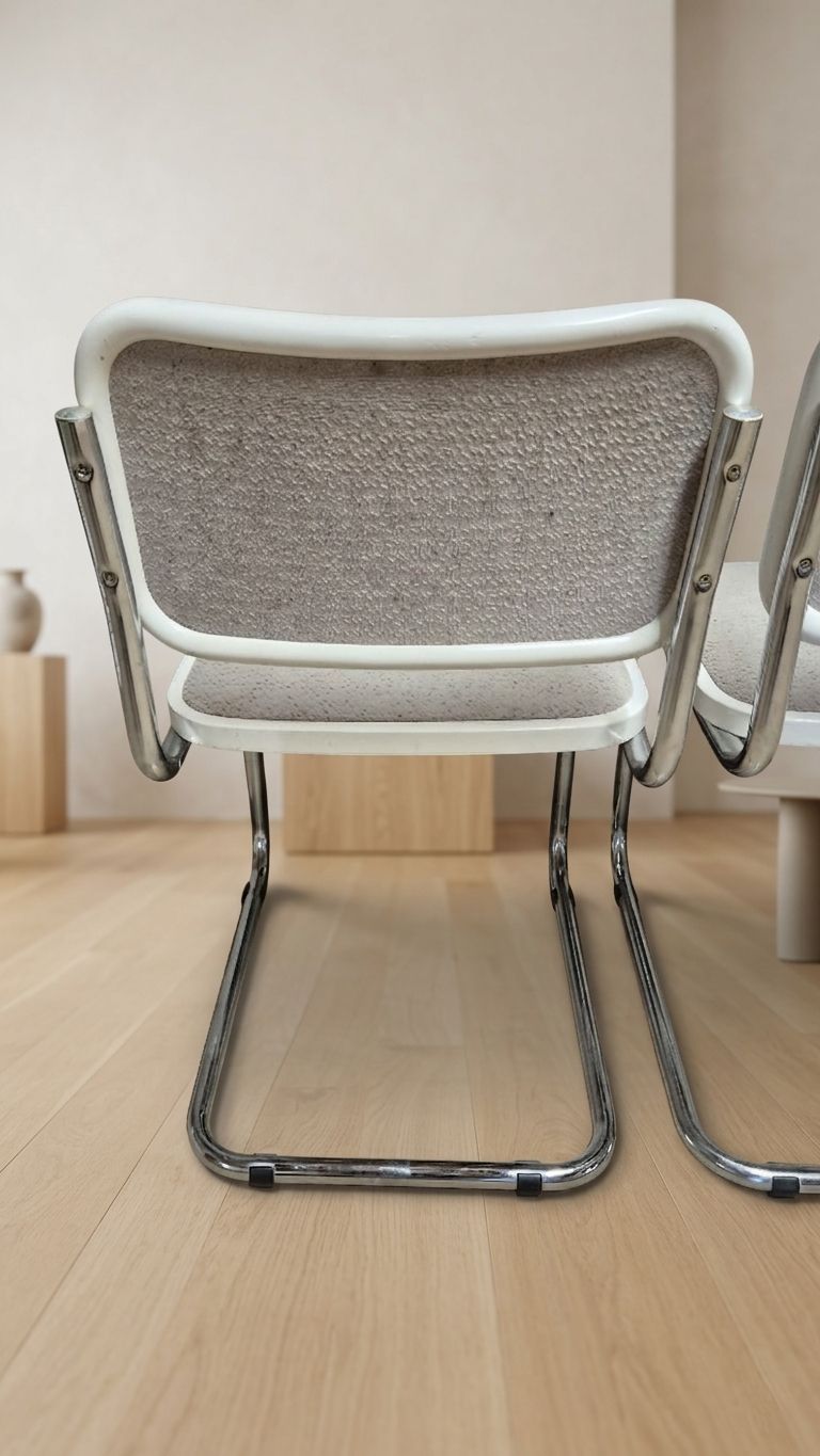 Set Van 4 Marcel Breuer Buisframe Stoelen, Mid Century Modern Bauhaus Chroom Cantilever Eetkamerstoelen, 20e Eeuw photo Meubels