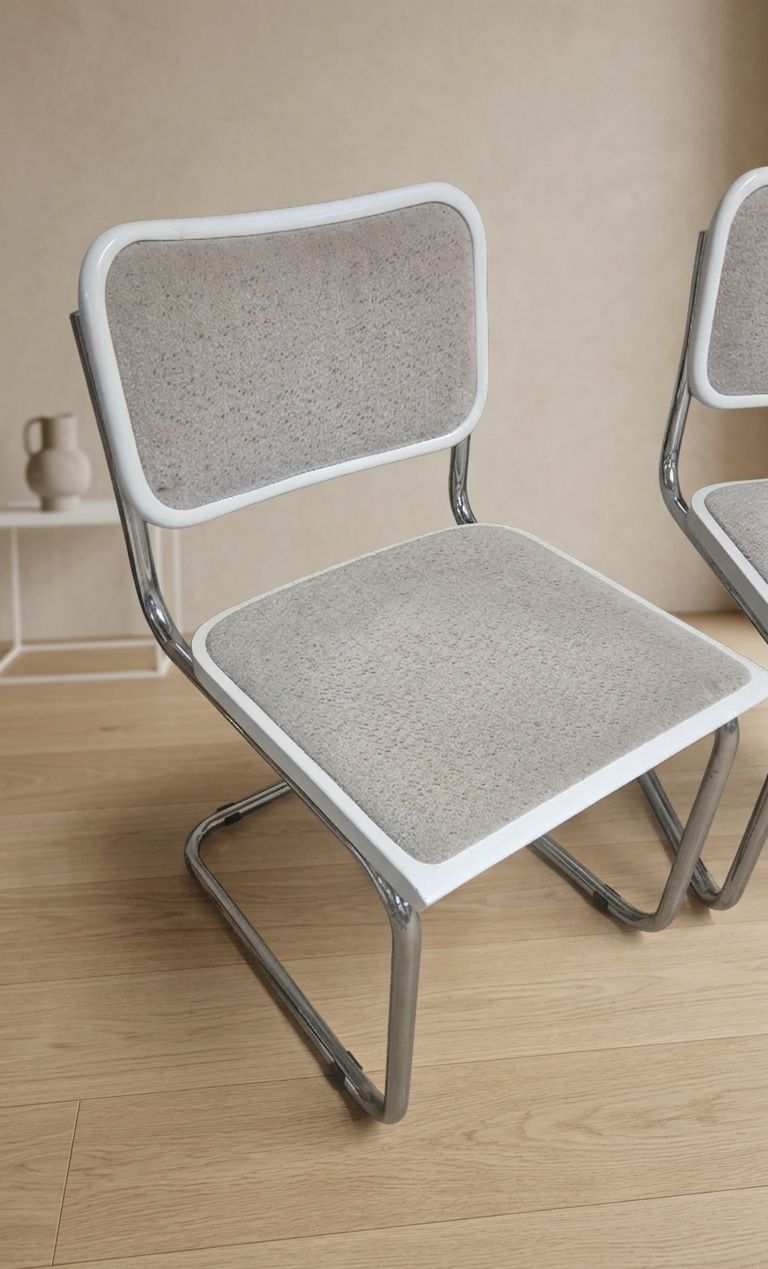 Set Of 4 Marcel Breuer Tubular Chairs, Mid Century Modern Bauhaus Chrome Cantilever Dining Chairs, 20th Century photo 1340.0