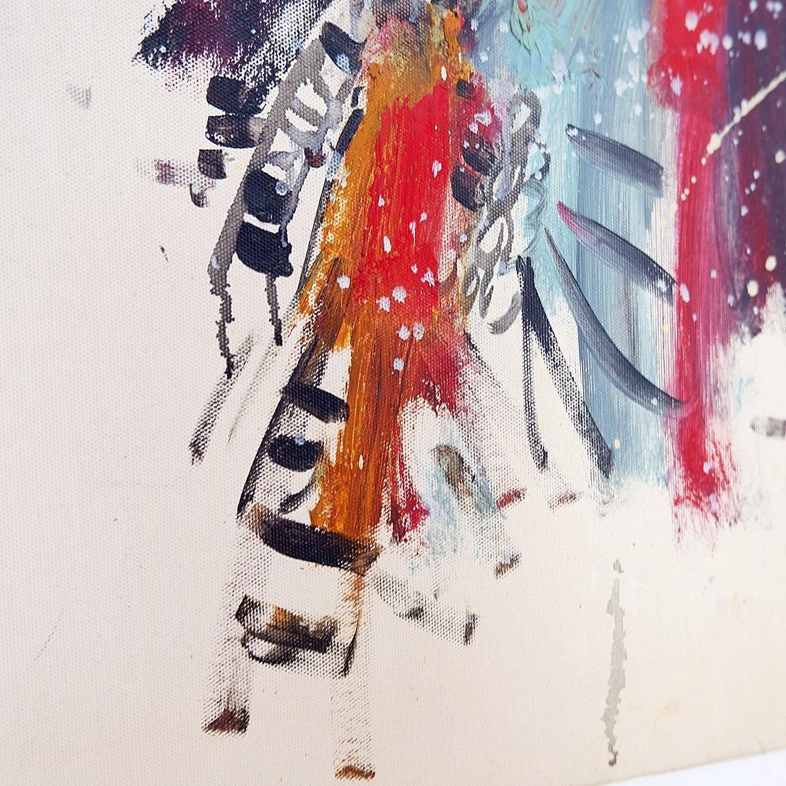 Painting On Canvas Of A Young Woman     Signed And Dated photo furniture