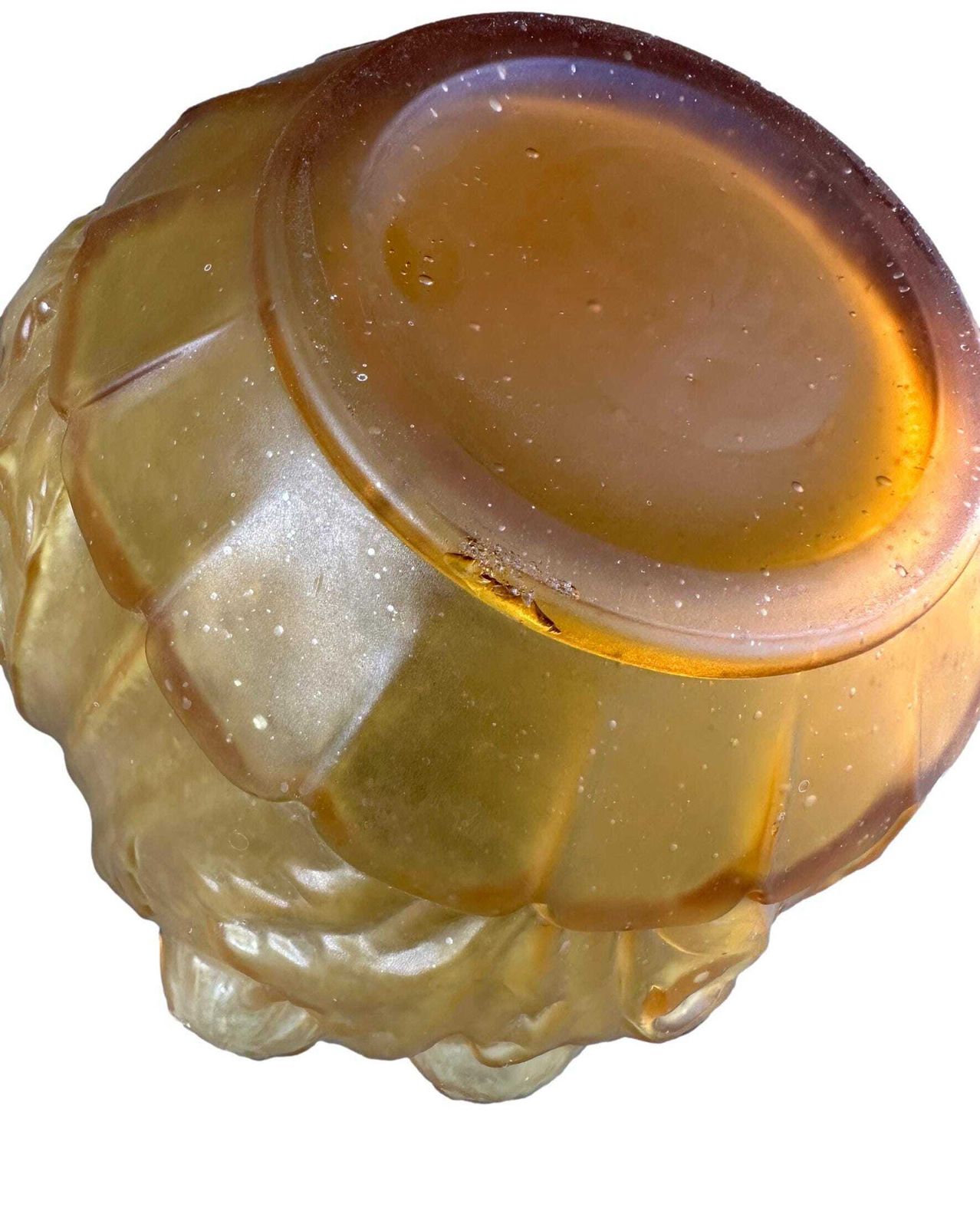 Art Deco Amber Glass Thistle Vase – P. De Cagny French Centerpiece photo vinterior