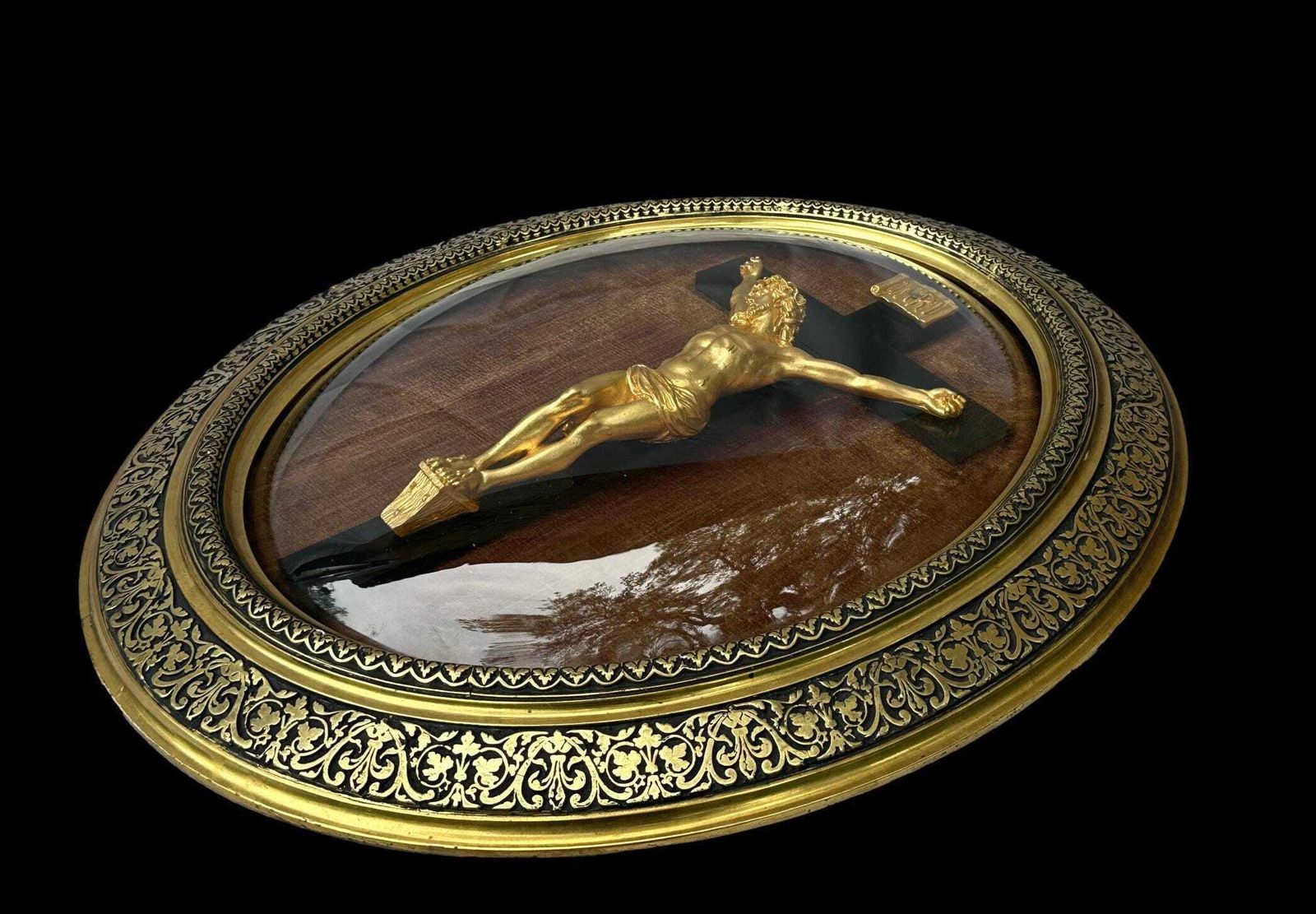 photo furniture Large Antique French Religious Frame 19th Century Napoleon III Style – Catholic Home Altar Decor – Victorian Wall Art – Sacred Heart Era
