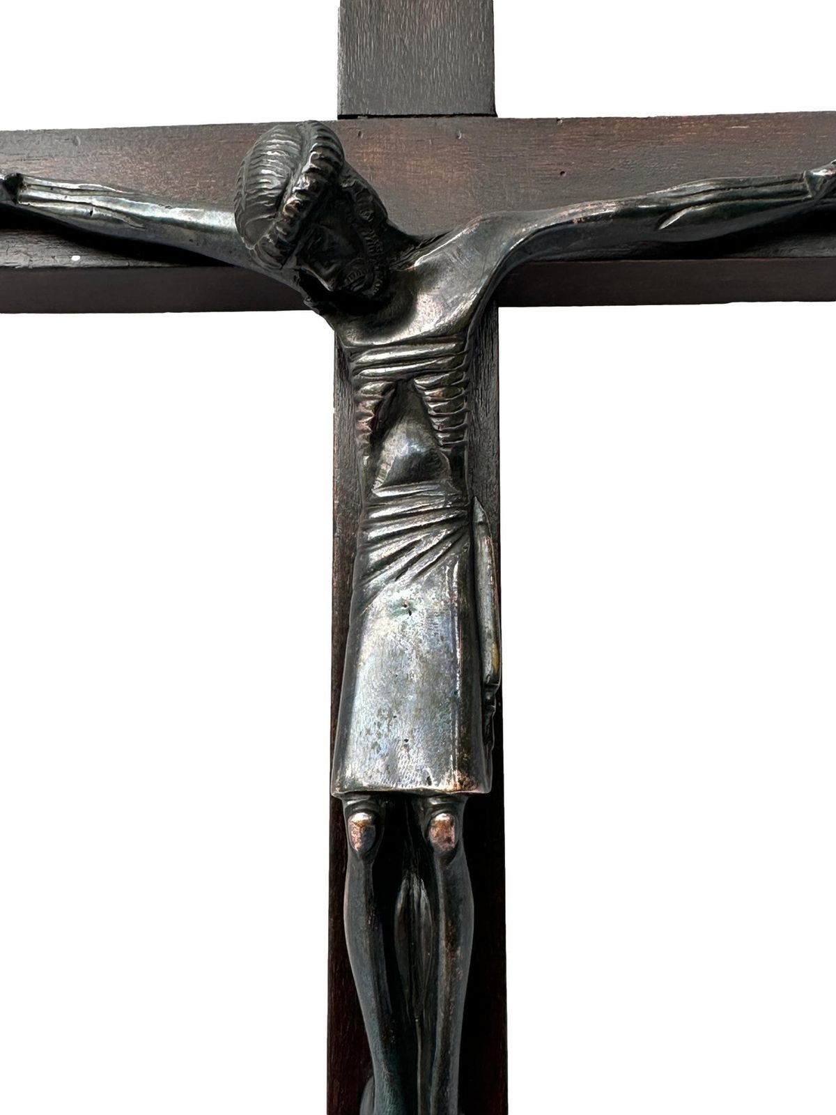 Jean Lambert Rucki (1888 1967) Art Deco Bronze Crucifix   Modernist Cubist Christ Sculpture photo for sale
