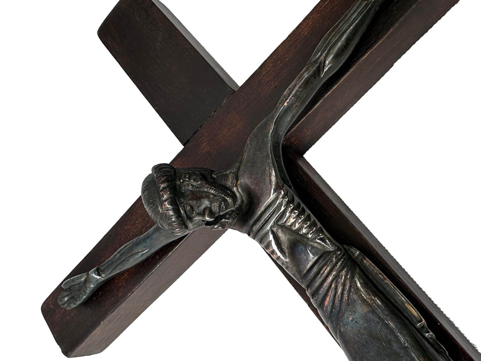 Jean Lambert Rucki (1888 1967) Art Deco Bronze Crucifix   Modernist Cubist Christ Sculpture photo 3617.0