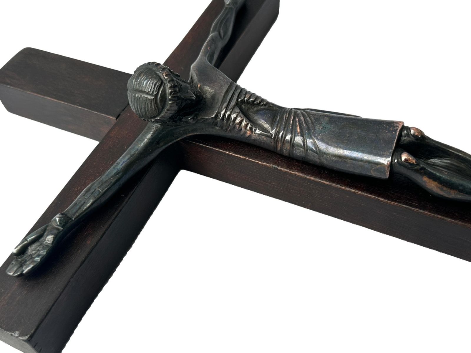 photo furniture Jean Lambert Rucki (1888 1967) Art Deco Bronze Crucifix   Modernist Cubist Christ Sculpture