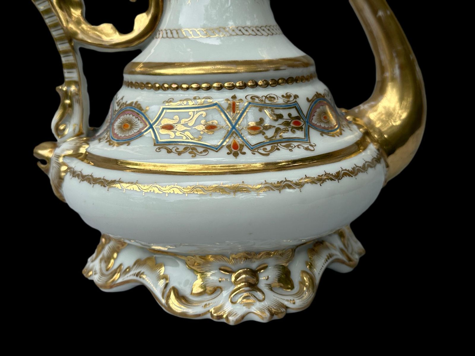 Antique 19th C. French Paris Porcelain Coffee Pot   Hand Painted & Gilt Gold   Museum Quality Condition photo Home Decor