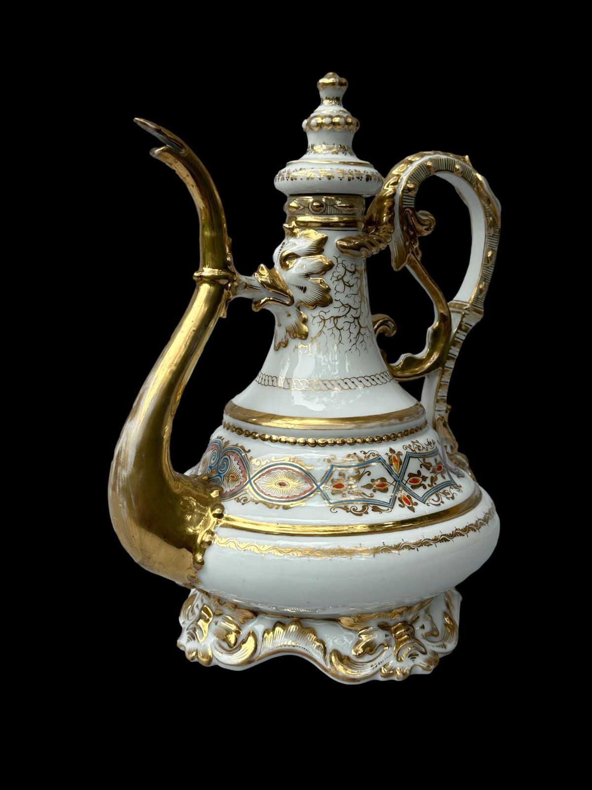 Antique 19th C. French Paris Porcelain Coffee Pot   Hand Painted & Gilt Gold   Museum Quality Condition photo buy