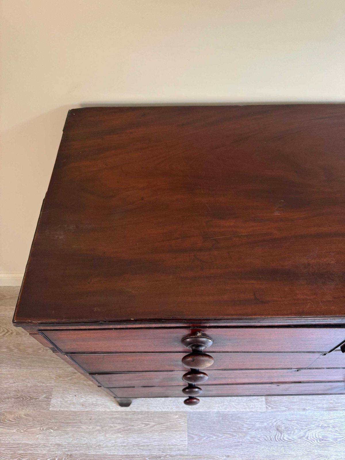Antique Large Chest Of Drawers Mahogany 2 Over 3 Upon Original Handles Dark Wood photo buy