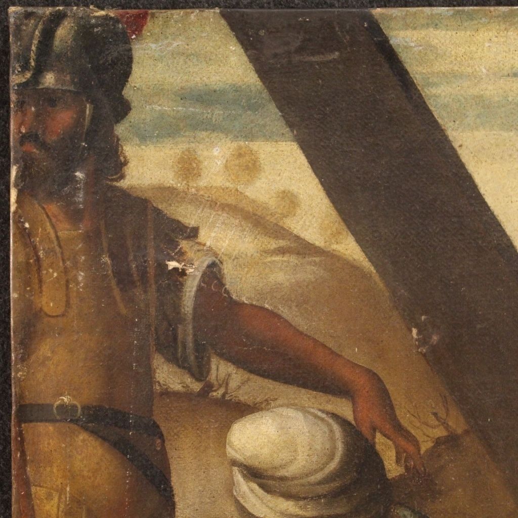 Antiek Italiaans schilderij van de Kruisweg, Tocht naar Calvarie, 17e eeuw photo 1300.0