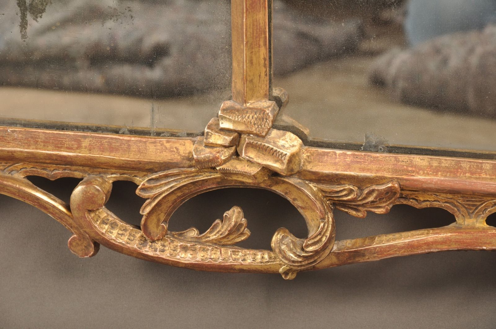 Fine & Rare 18th Century Giltwood Overmantel Mirror photo vintage
