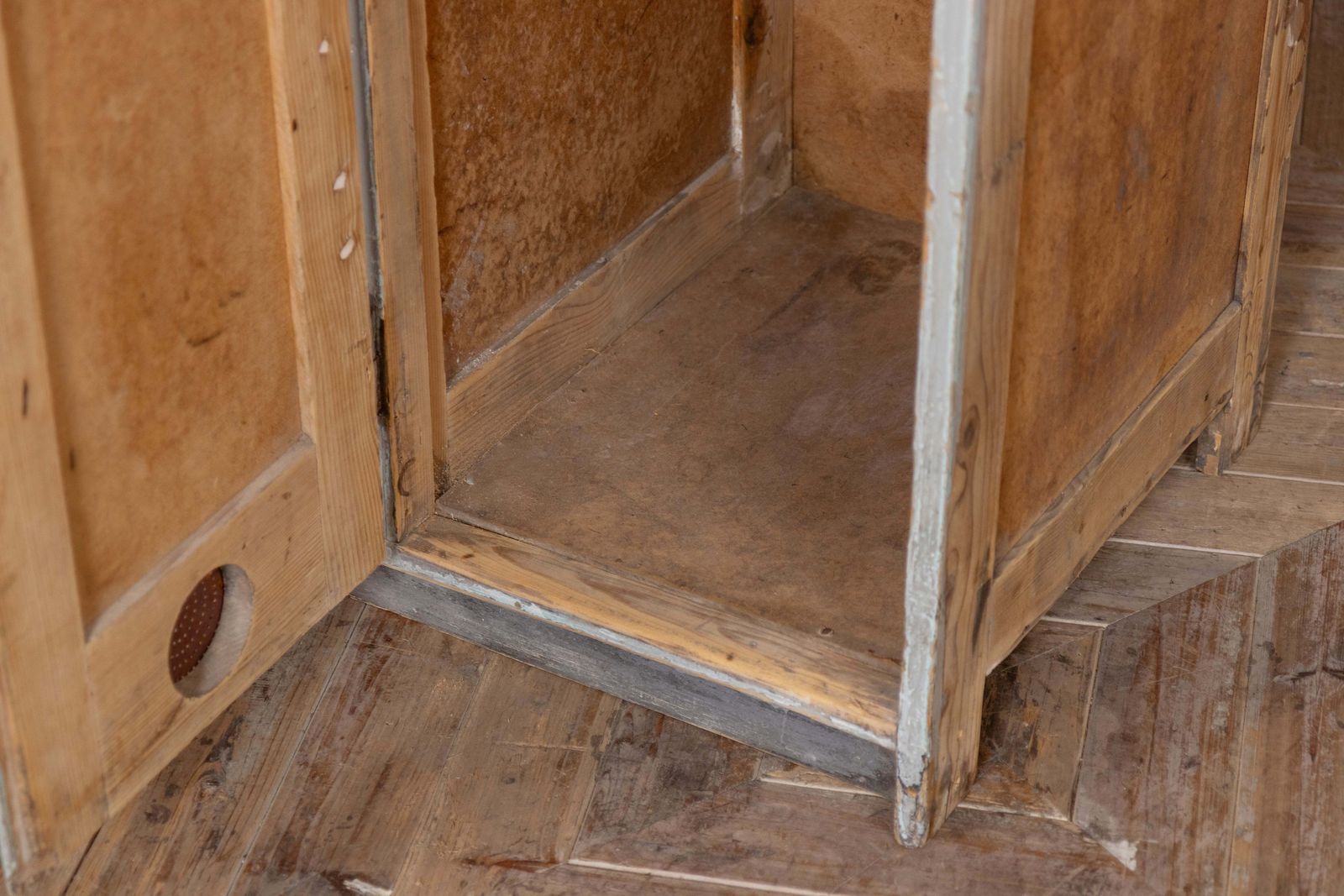Furniture Bank Of Three Wooden Storage Lockers photo