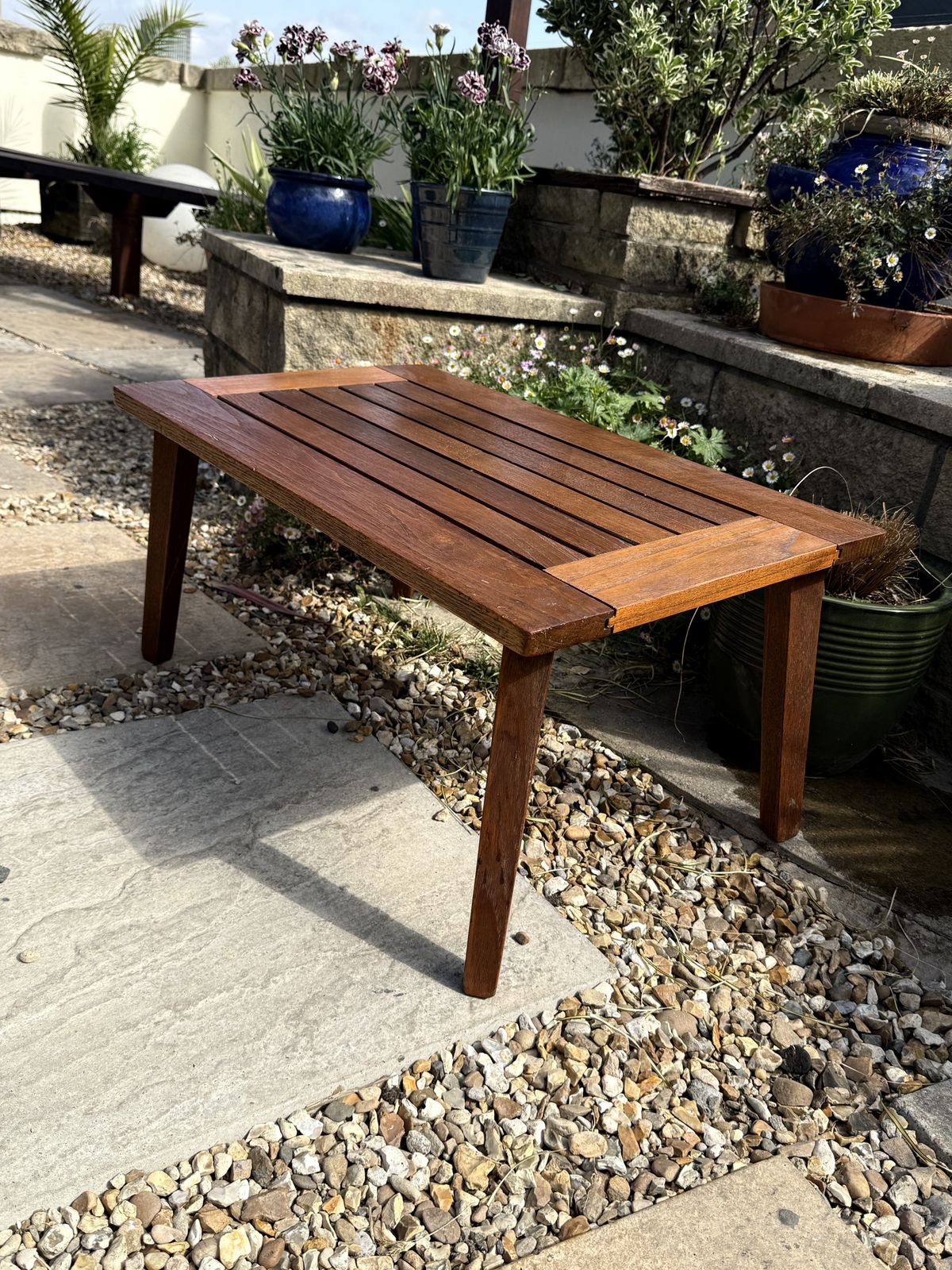 Midcentury Burma Teak Occasional Table   Indoor Or Outdoor photo 225.0