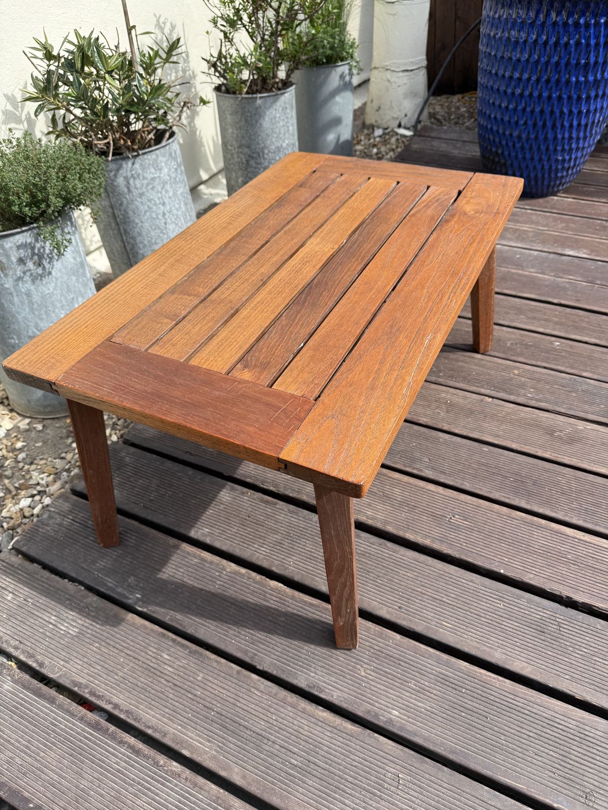photo vintage Midcentury Burma Teak Occasional Table   Indoor Or Outdoor