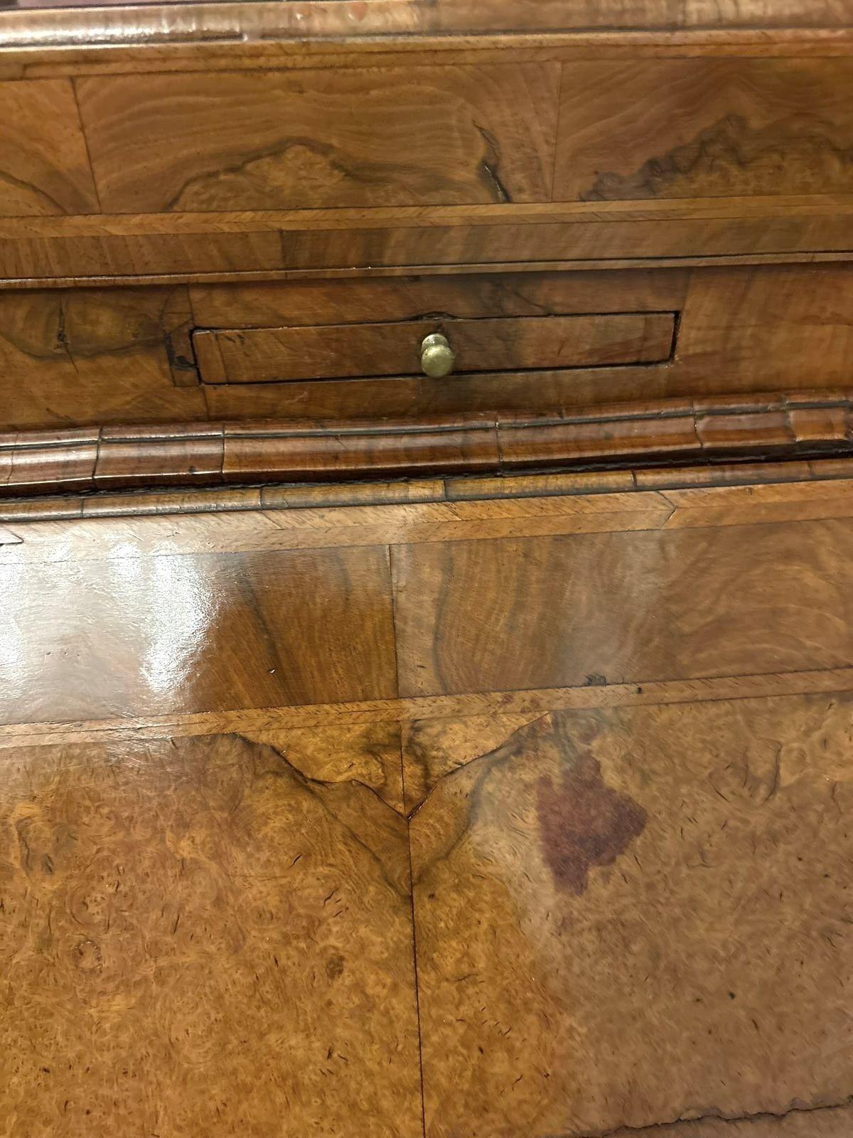 Antique Exceptional 18th Century George I Figured Walnut Bookcase photo for sale